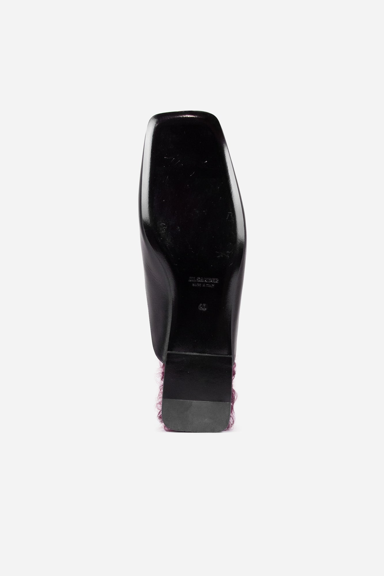 Black Leather Fur Lined Mules