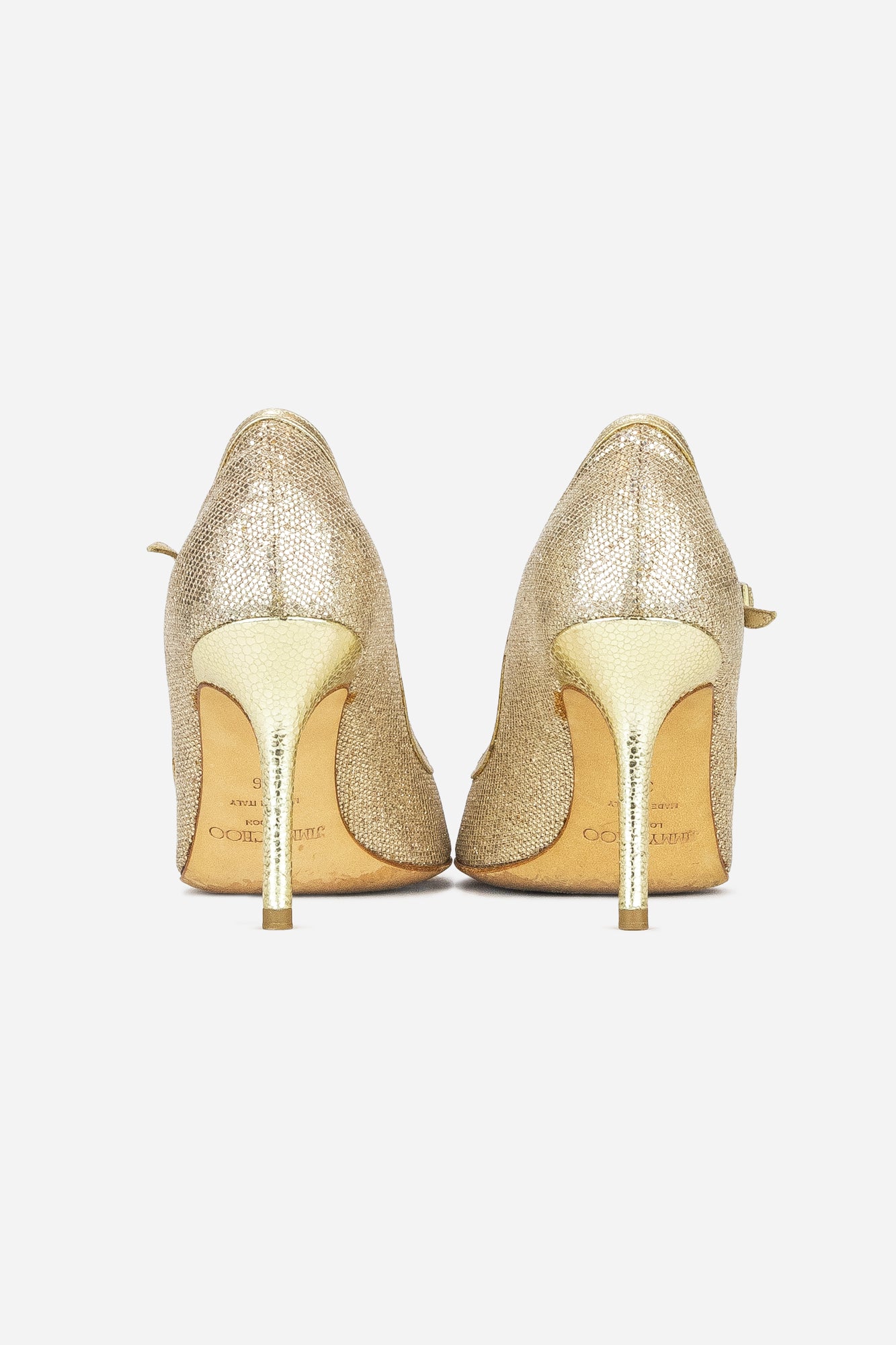 Gold Glitter Mary Jane Open Toe Pumps - So Over It Luxury Consignment