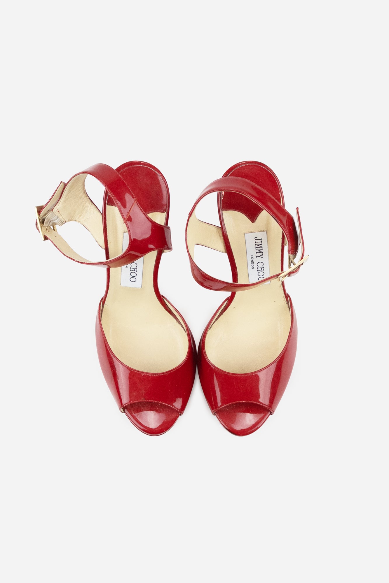 Red Patent Leather Platform Sandals - So Over It Luxury Consignment