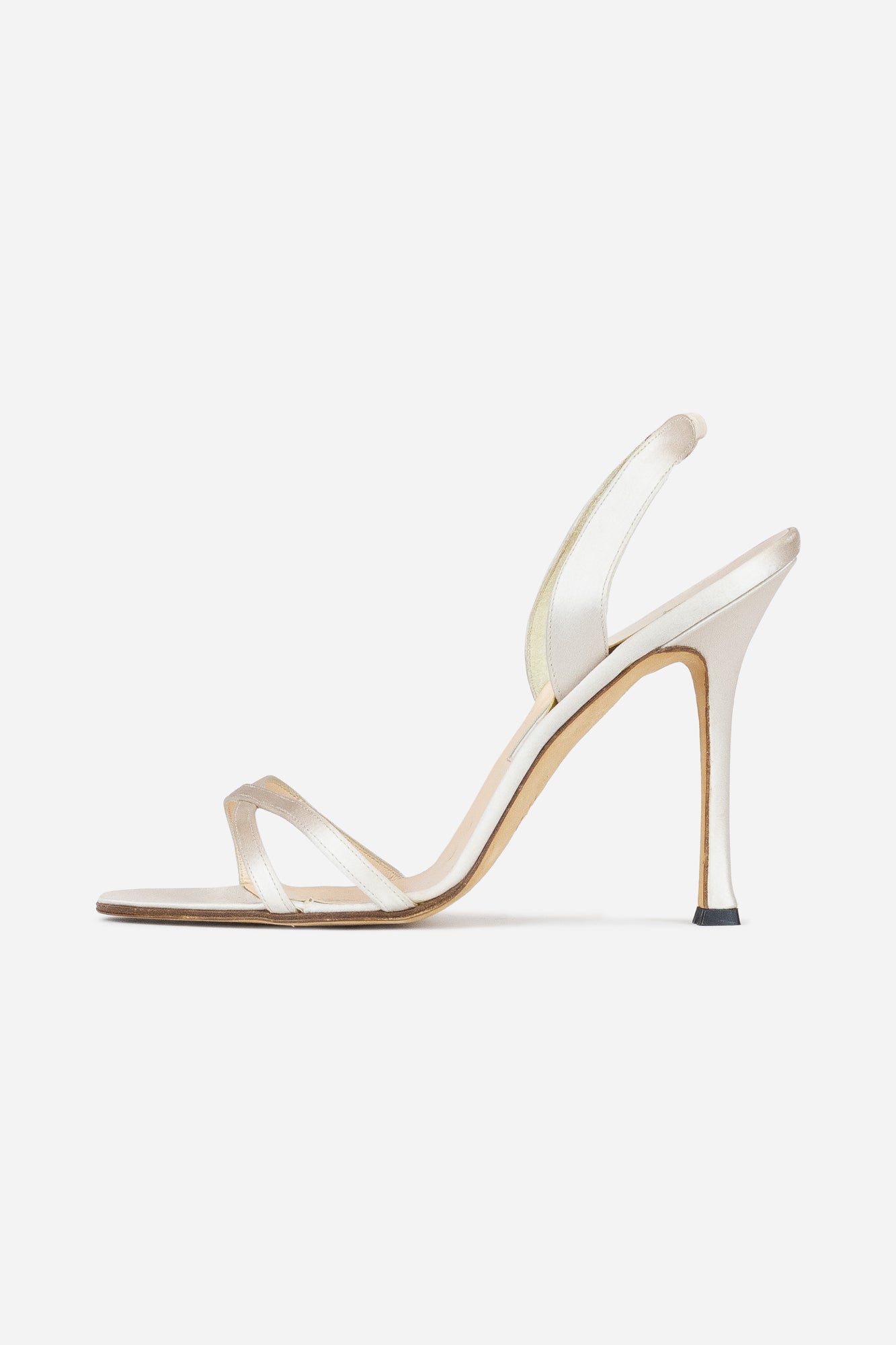 Blush Pink Satin Strappy Sandals