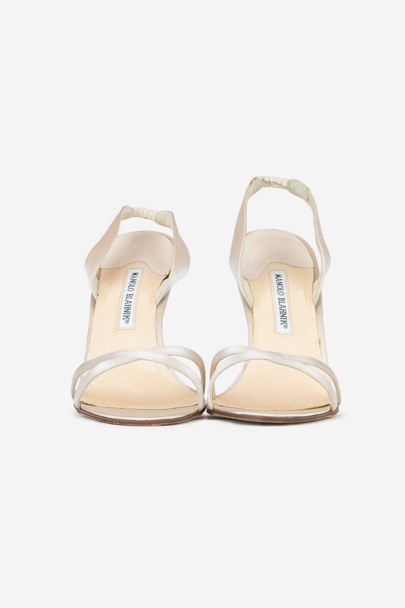 Blush Pink Satin Strappy Sandals