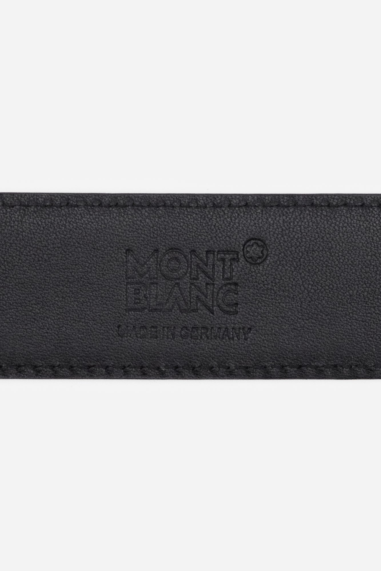 Black Leather and Gold Hardware Logo Belt