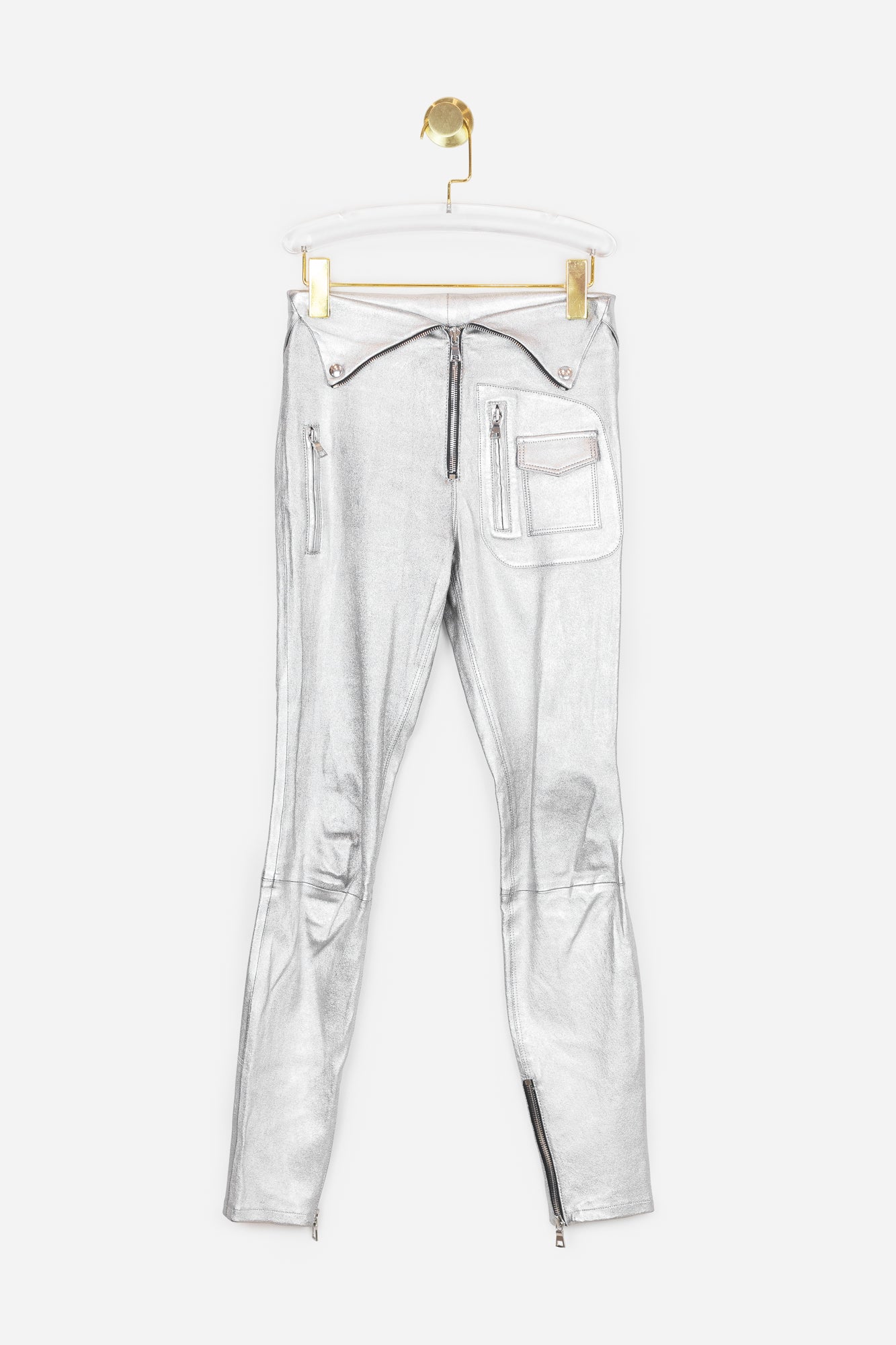 Silver Leather Diavolina Skinny Moto Pants - So Over It Luxury Consignment