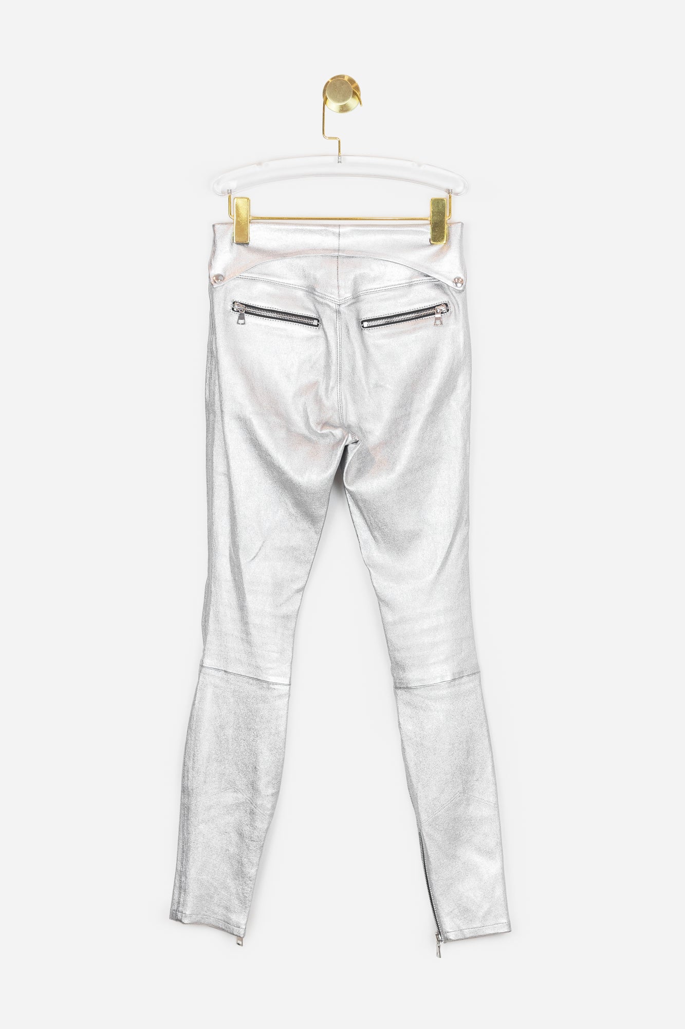 Silver Leather Diavolina Skinny Moto Pants