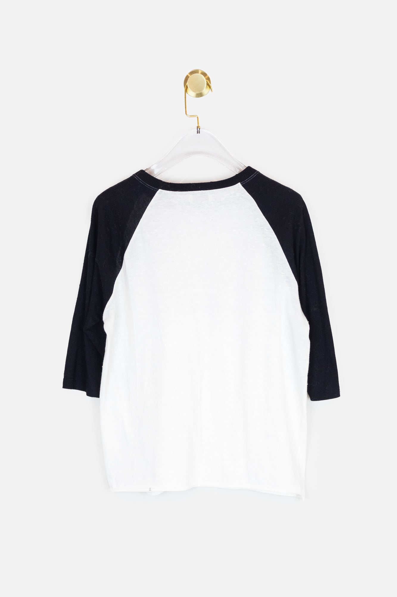 Black and White Shirt with Pink Logo