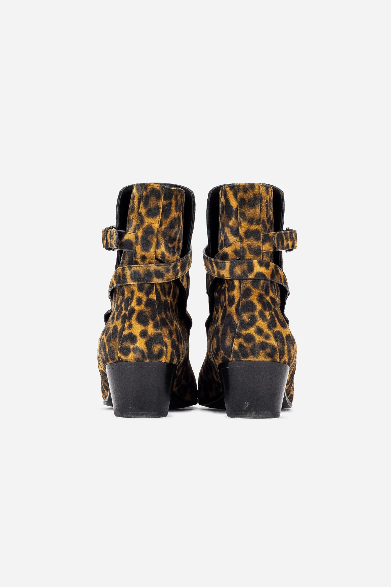 Suede Leopard Print Western Boots