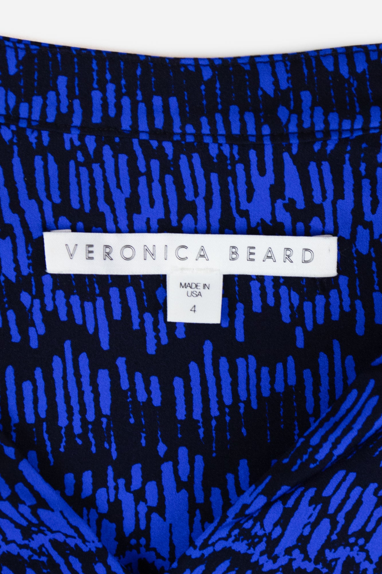 Blue and Black Print Belted Dress