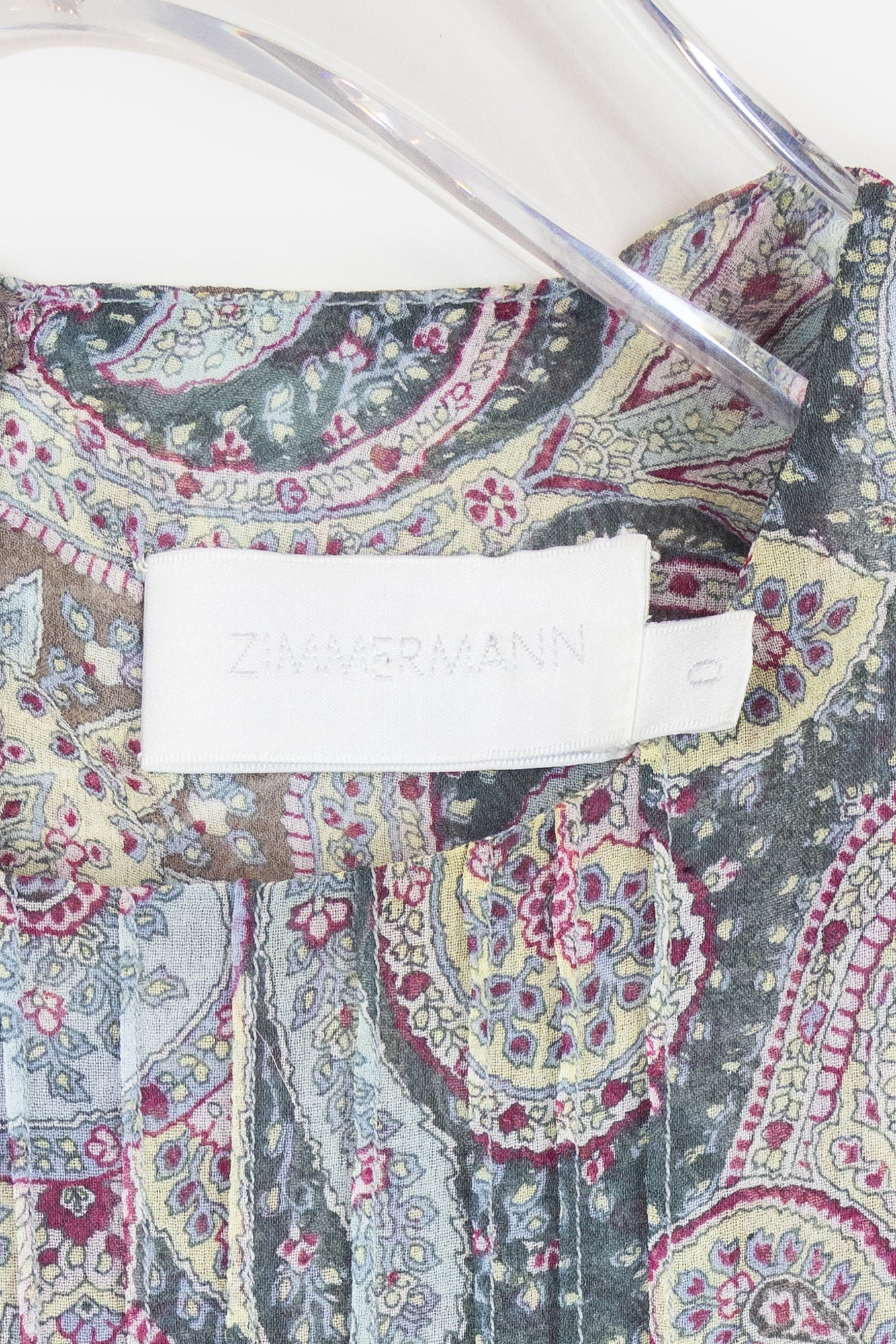 Lavender and Blue Paisley Print Flowy Blouse