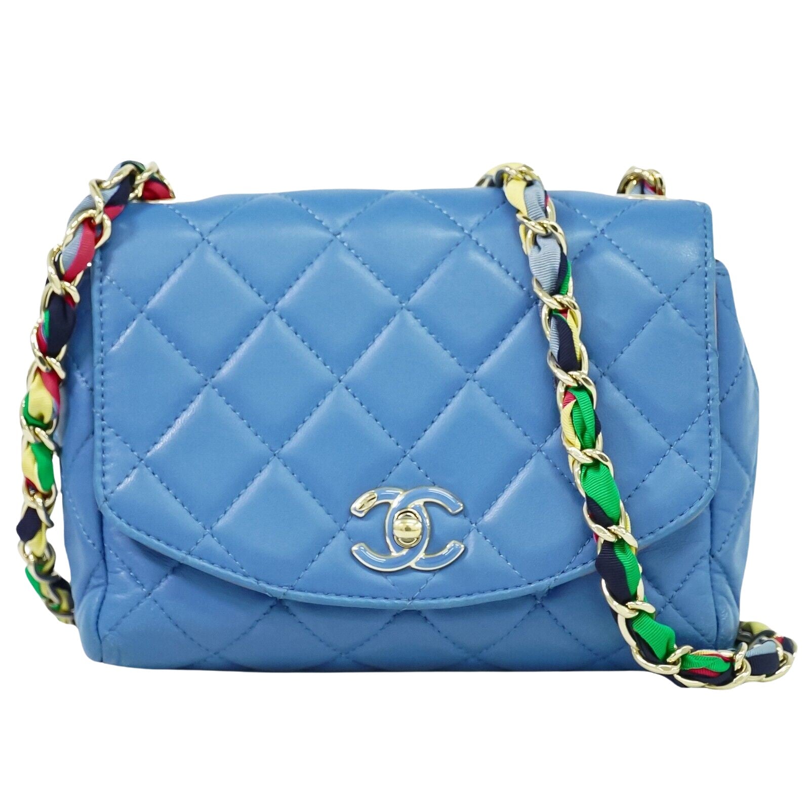 Blue Matelassé Cocovado Flap Bag