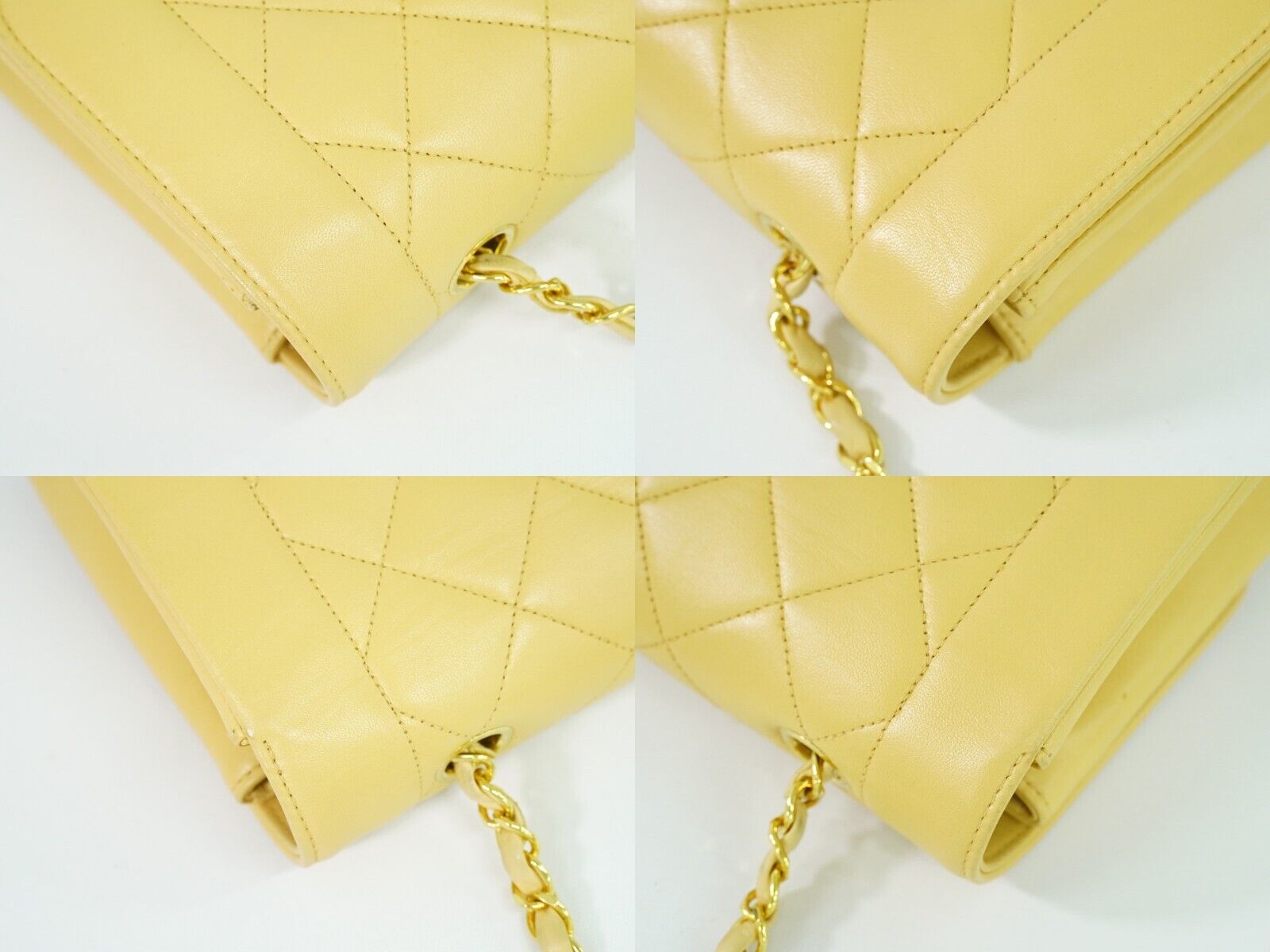 Yellow Quilted Leather Diana Crossbody