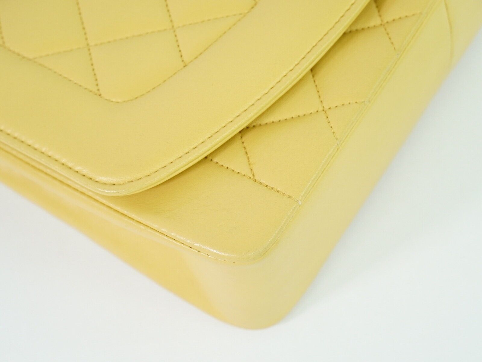 Yellow Quilted Leather Diana Crossbody