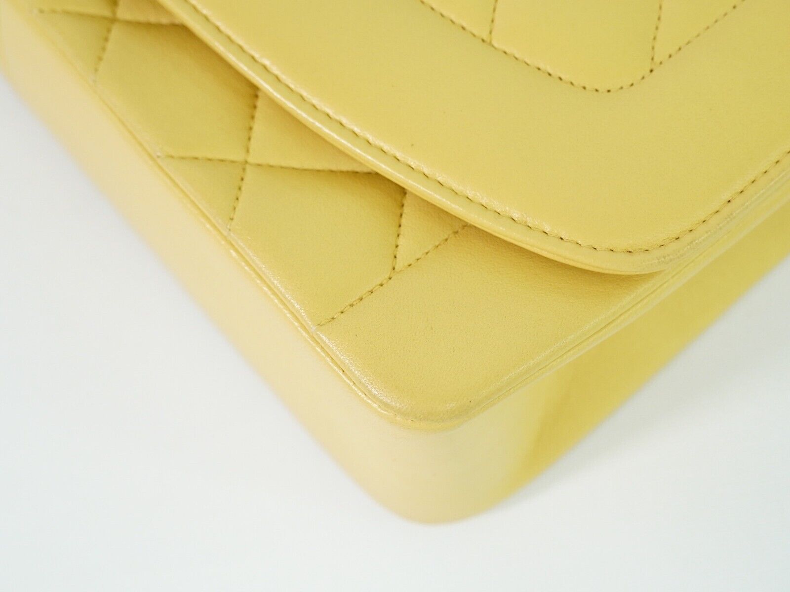 Yellow Quilted Leather Diana Crossbody