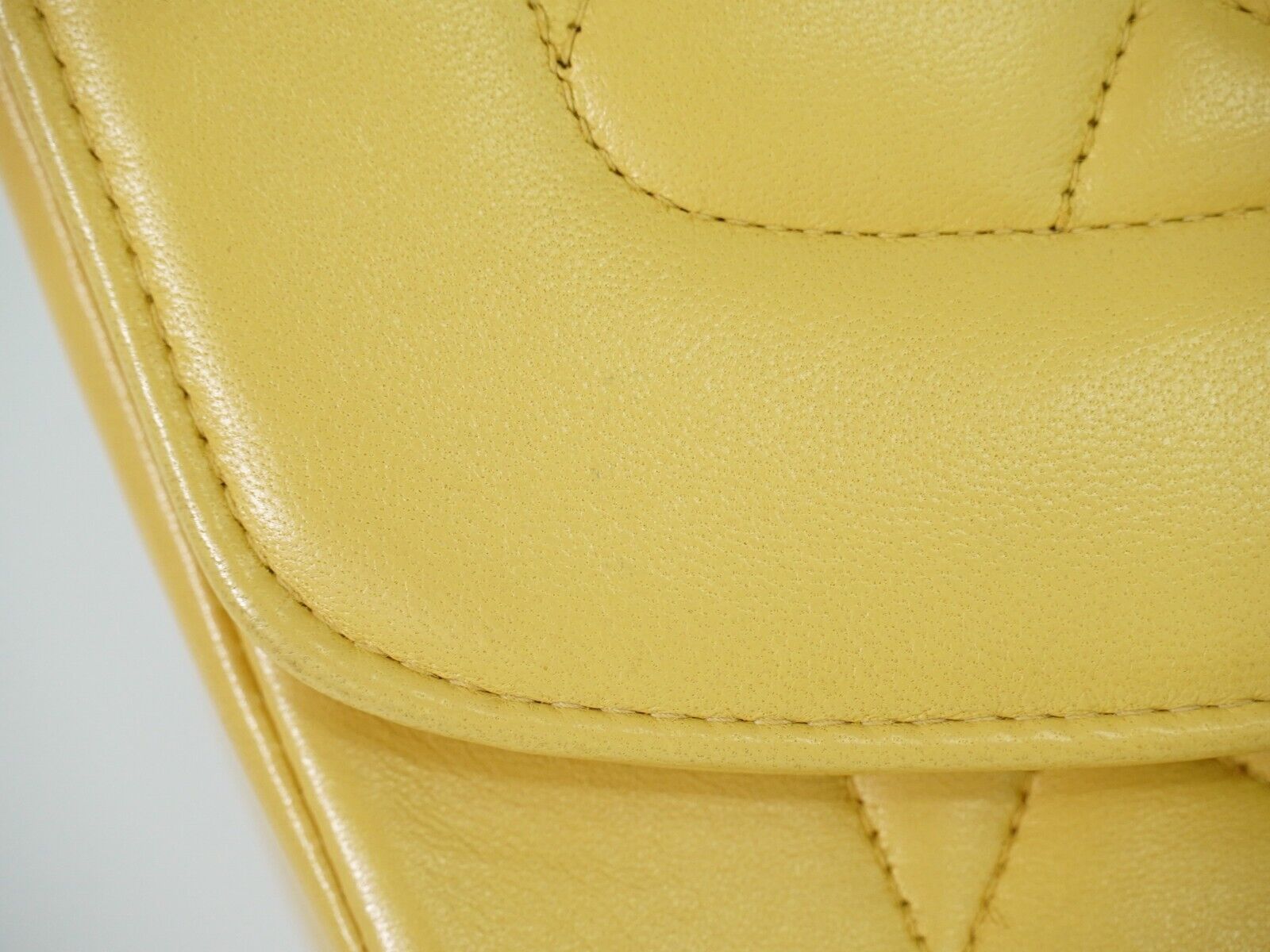 Yellow Quilted Leather Diana Crossbody