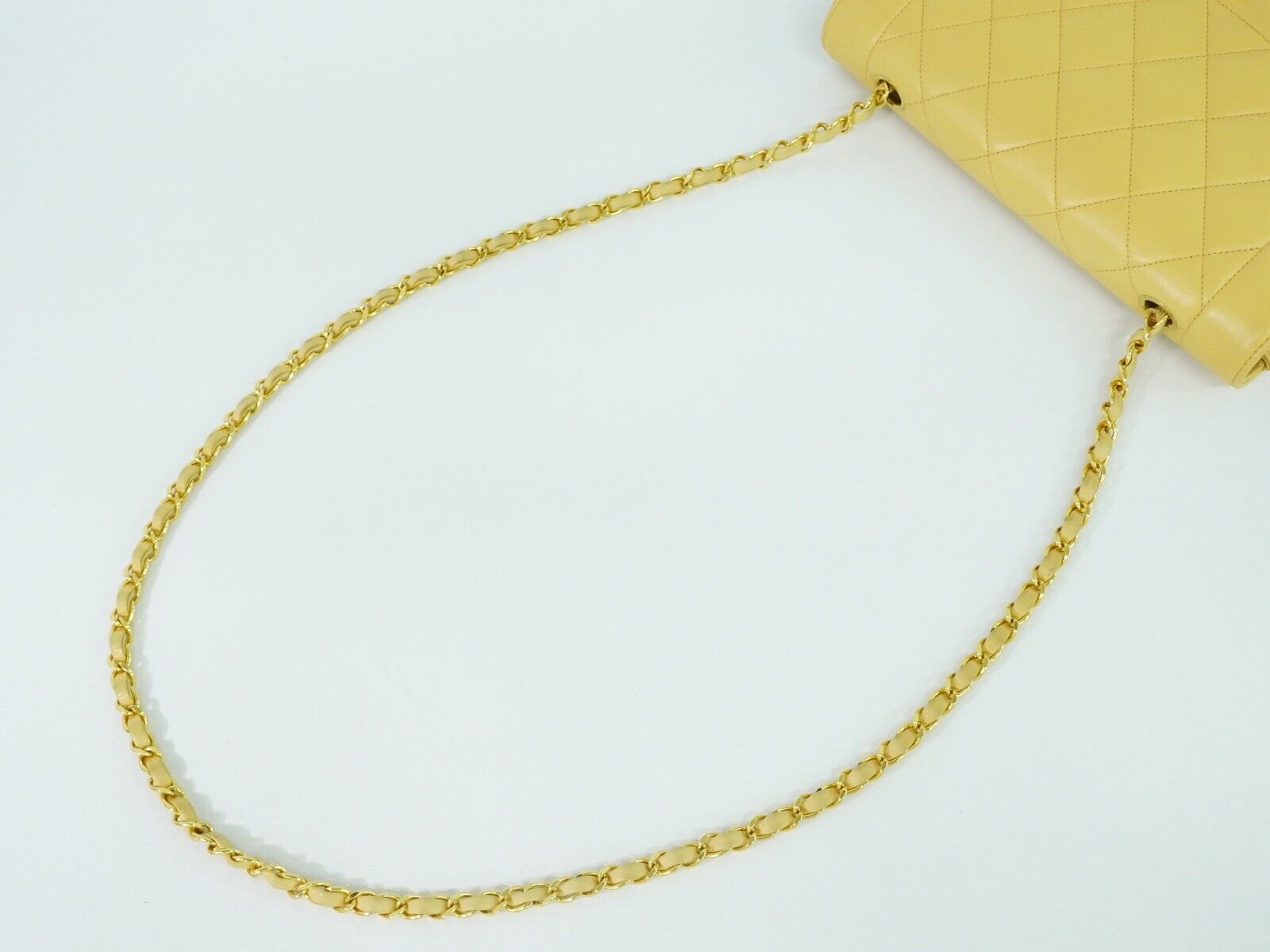 Yellow Quilted Leather Diana Crossbody