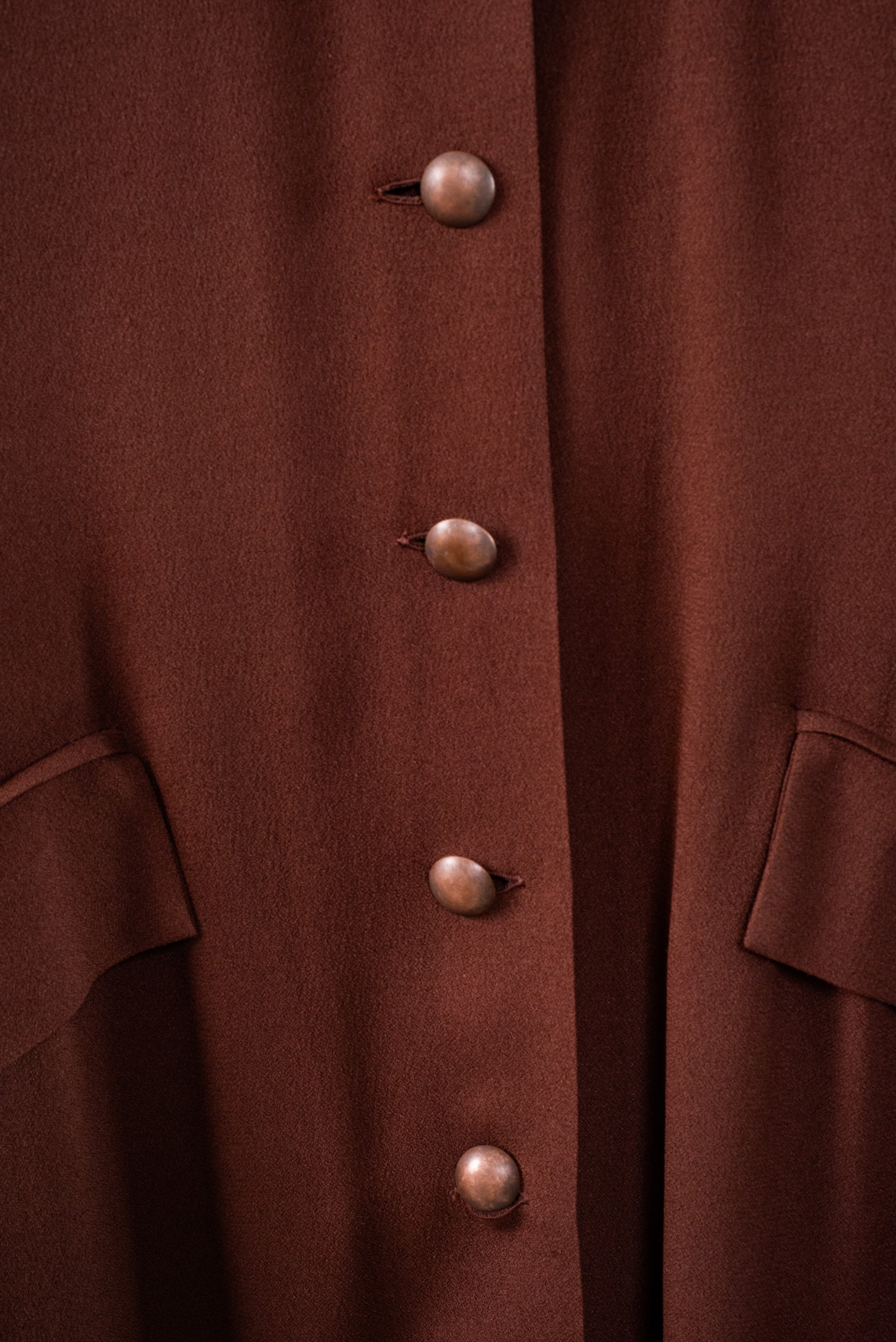 Brown Button-Up Midi Dress