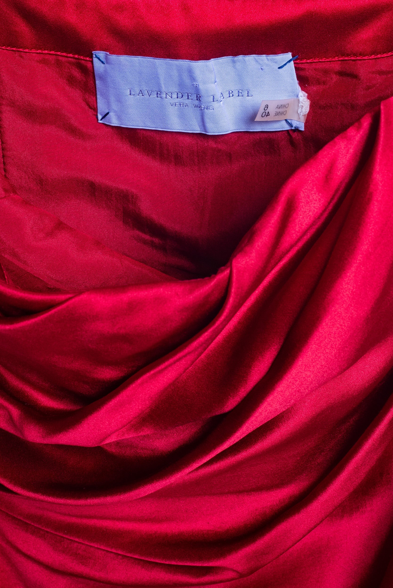 Red Silk Strapless Body Con Dress