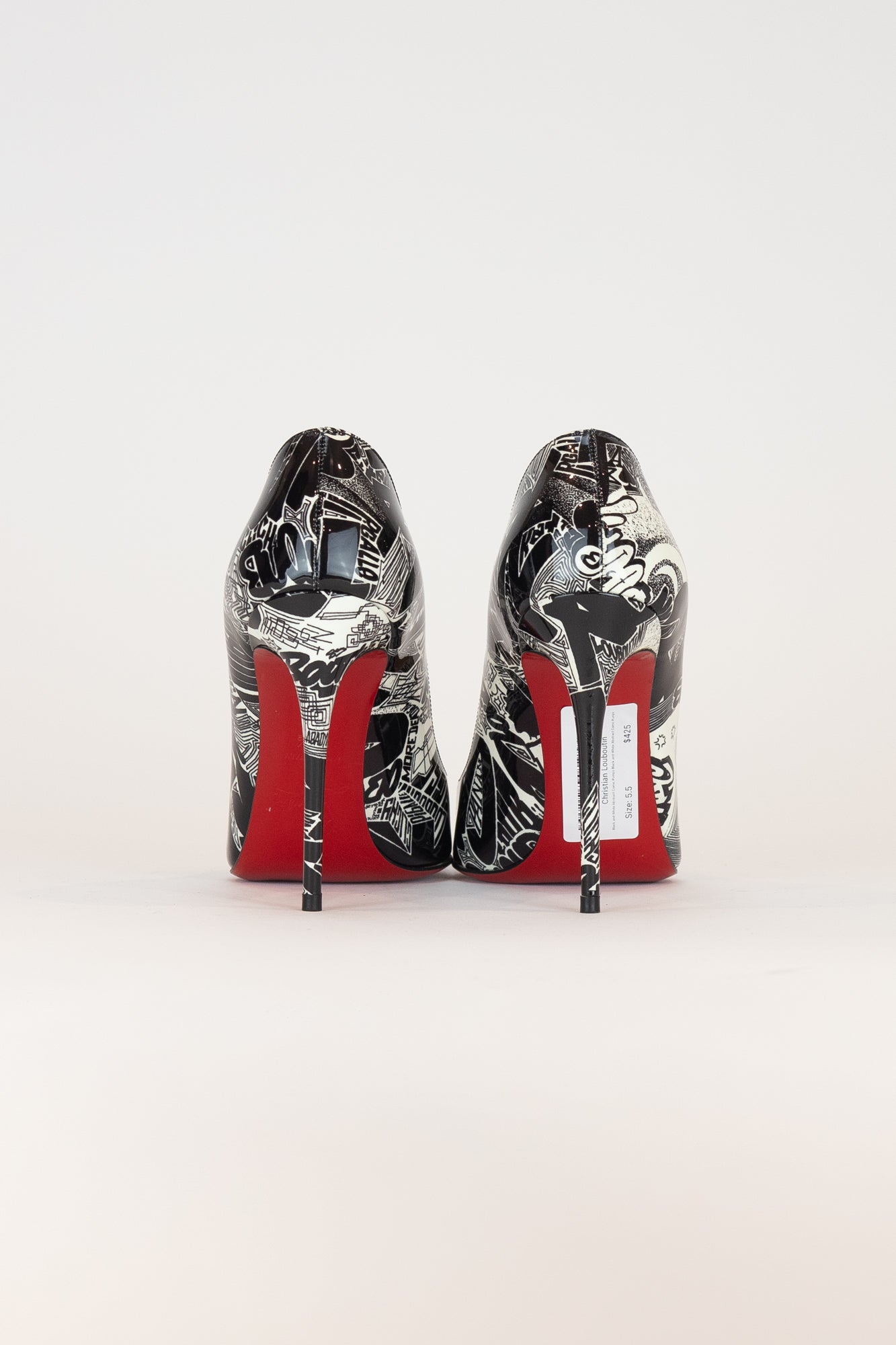 Black and White Abstract Comic Pumps