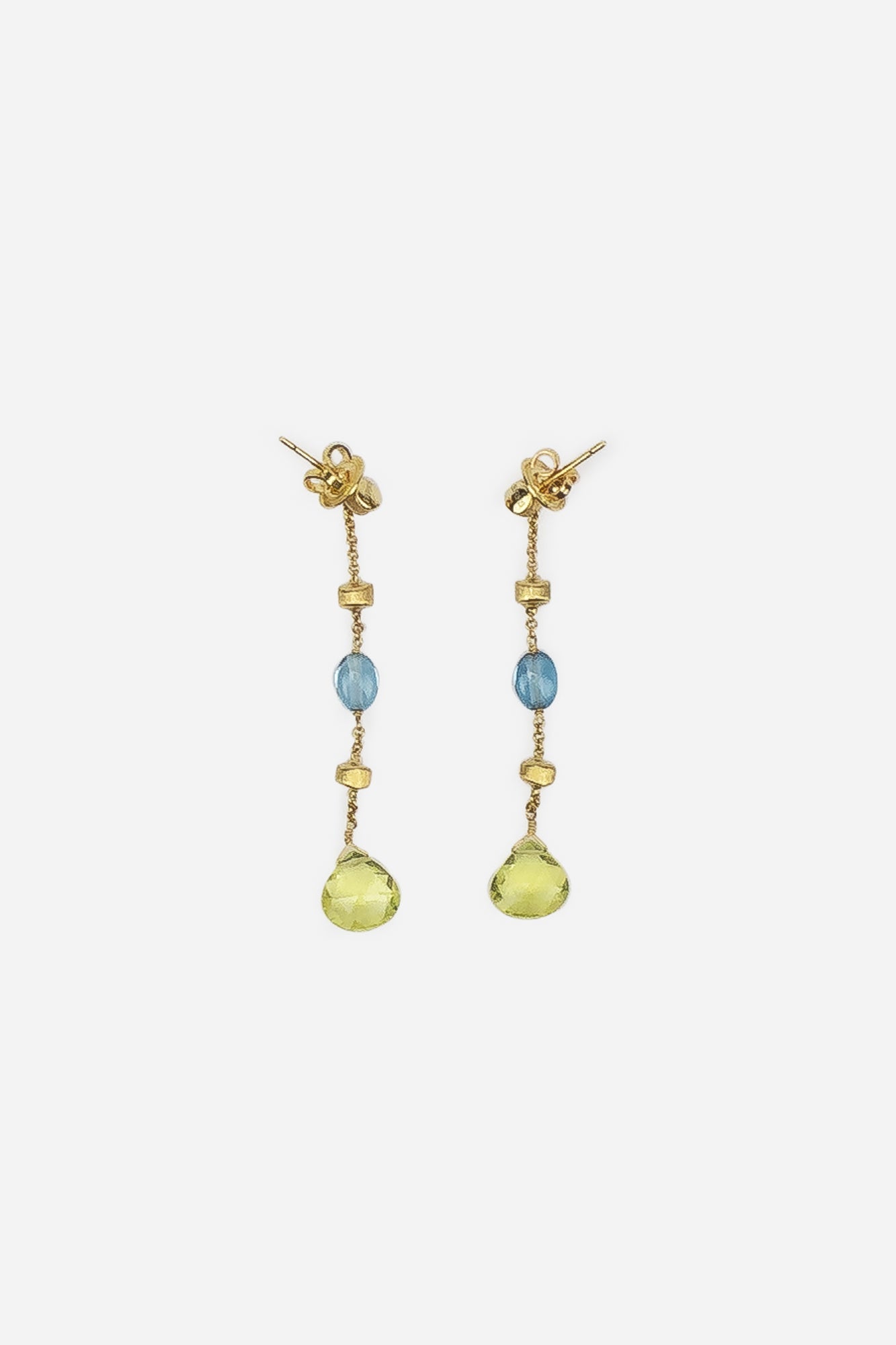 Paradise Collection 18K Blue Topaz and Citrine Earrings