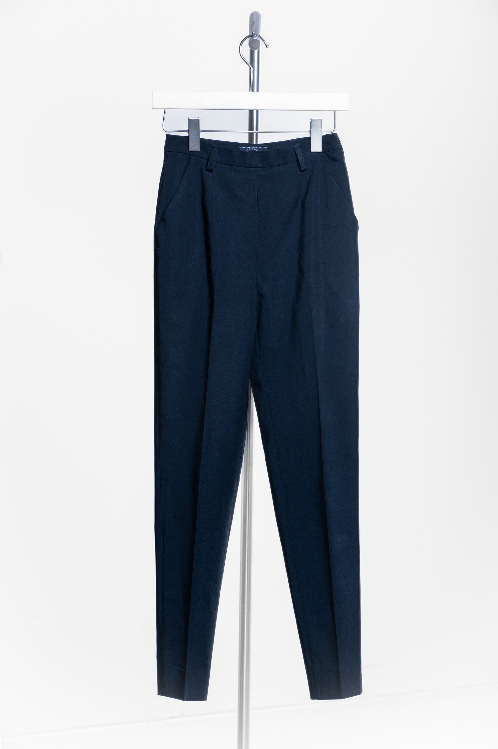 Black Belt Loop Slim Leg Trouser
