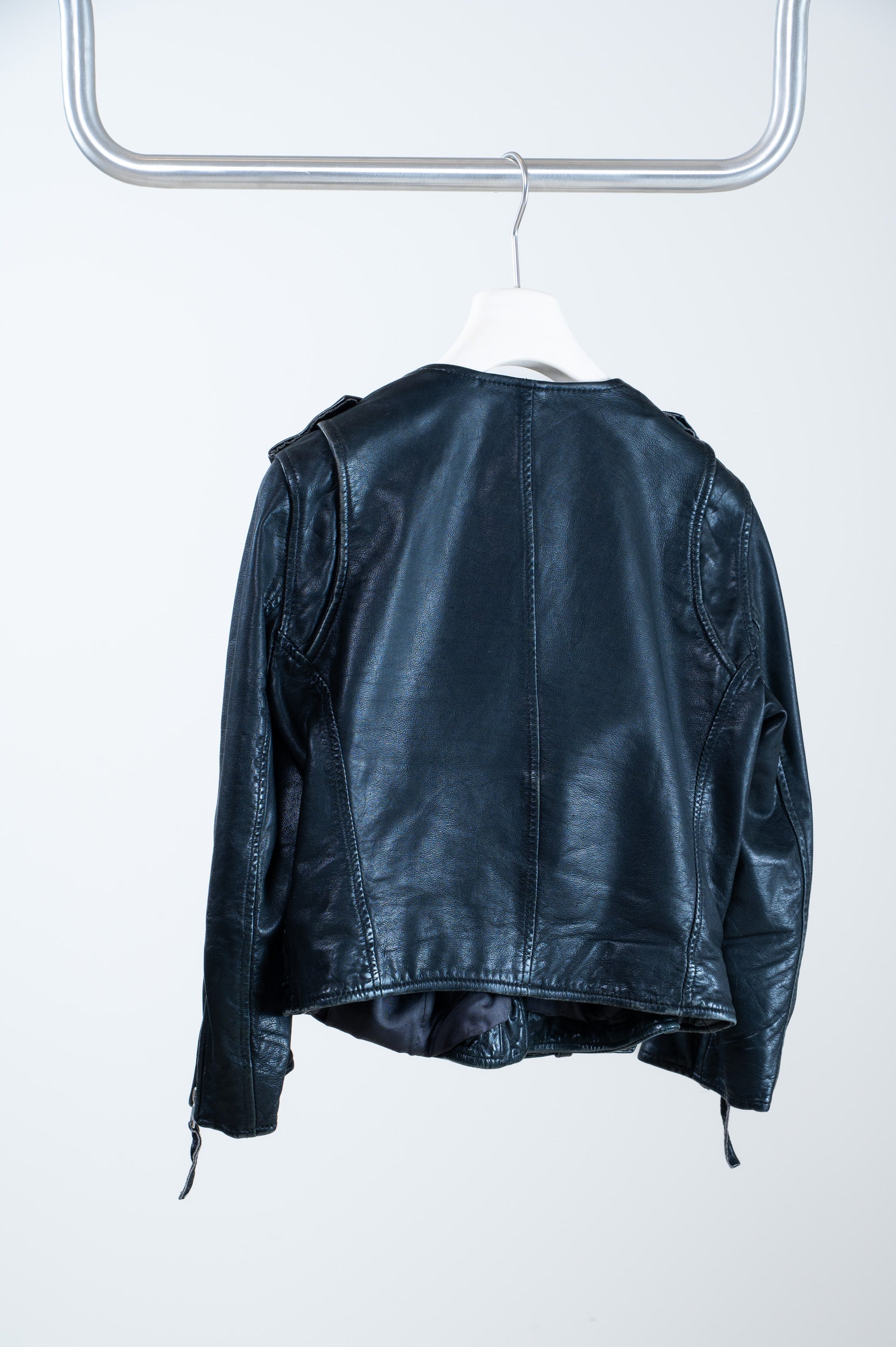 Cropped Riley Moto Leather Jacket