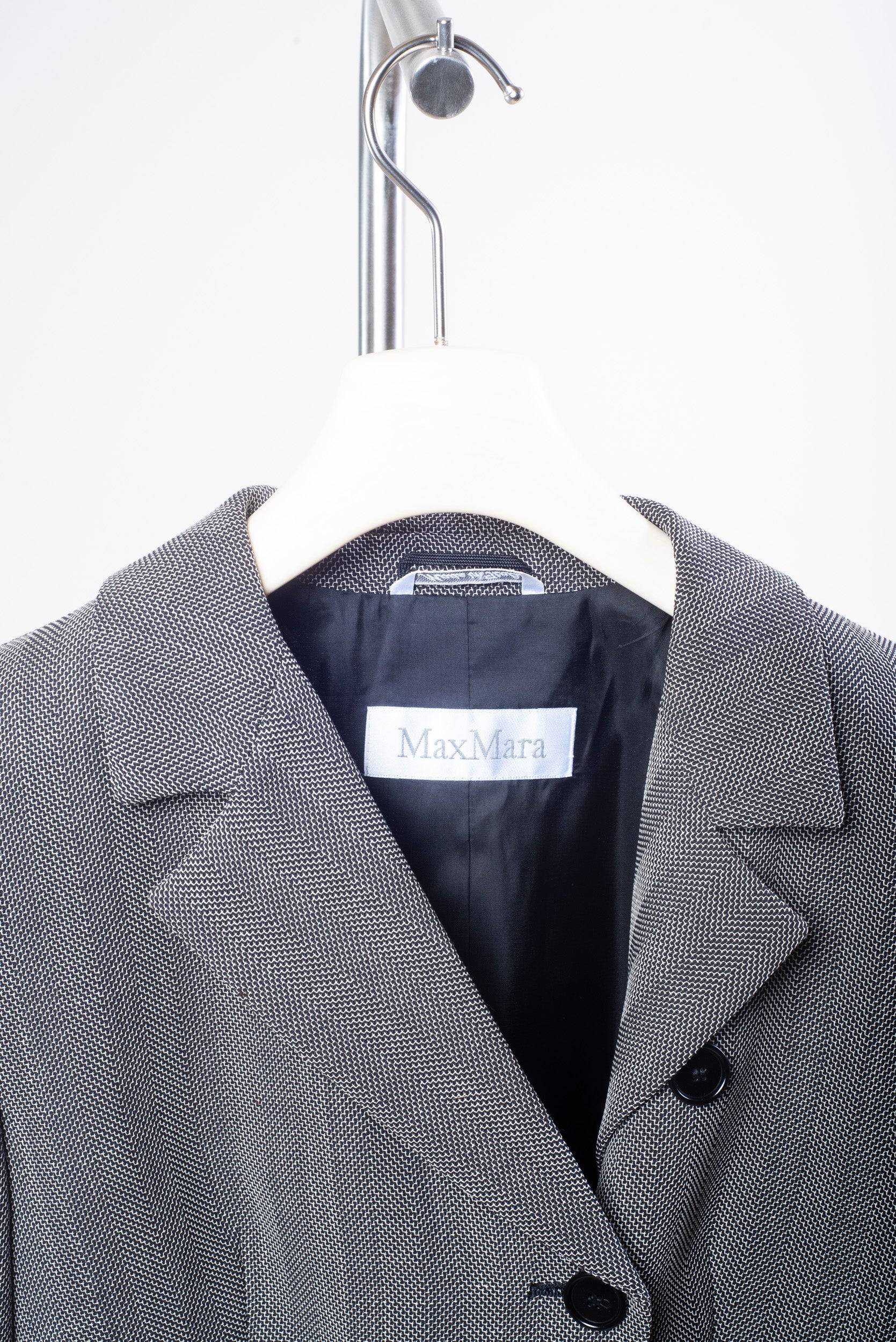 Grey Houndstooth Jacket and Skirt Set