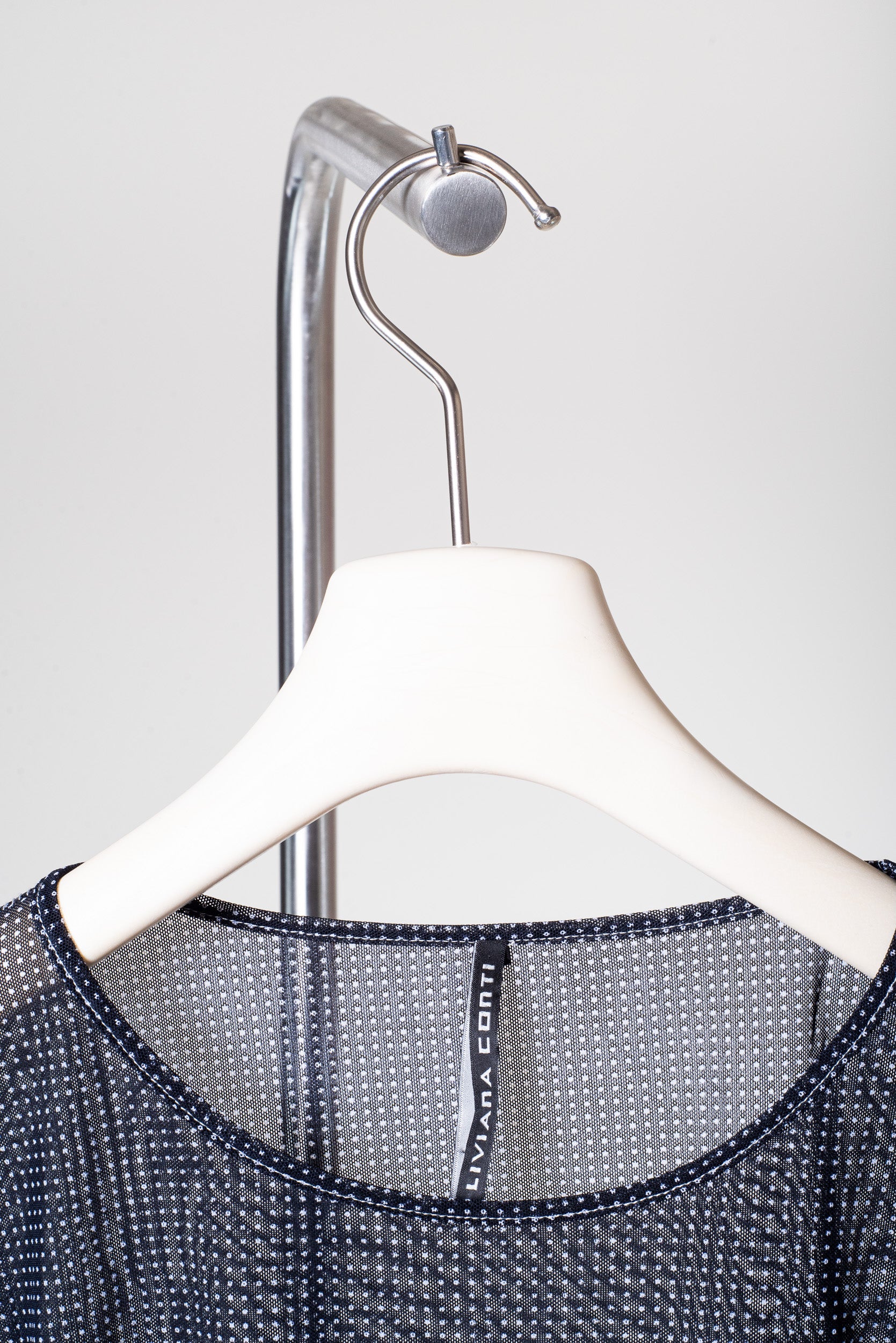 Sheer Black Polka-Dot Long Sleeve