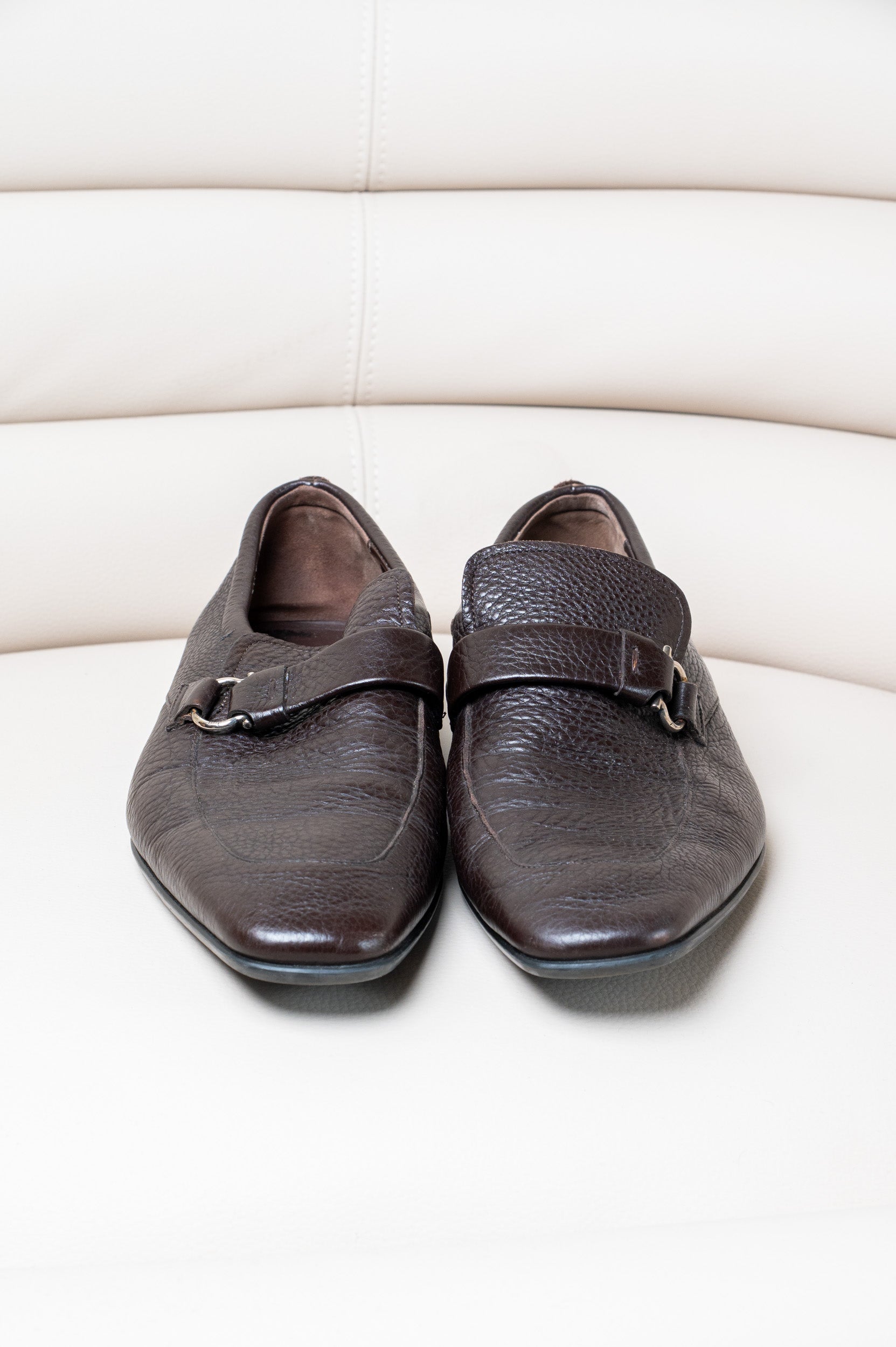 Brown Grain Leather Garrett Slip-On Loafer