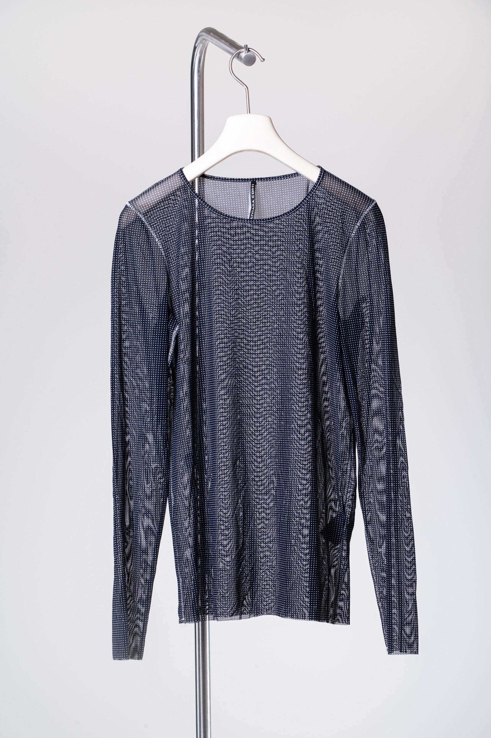 Sheer Black Polka-Dot Long Sleeve