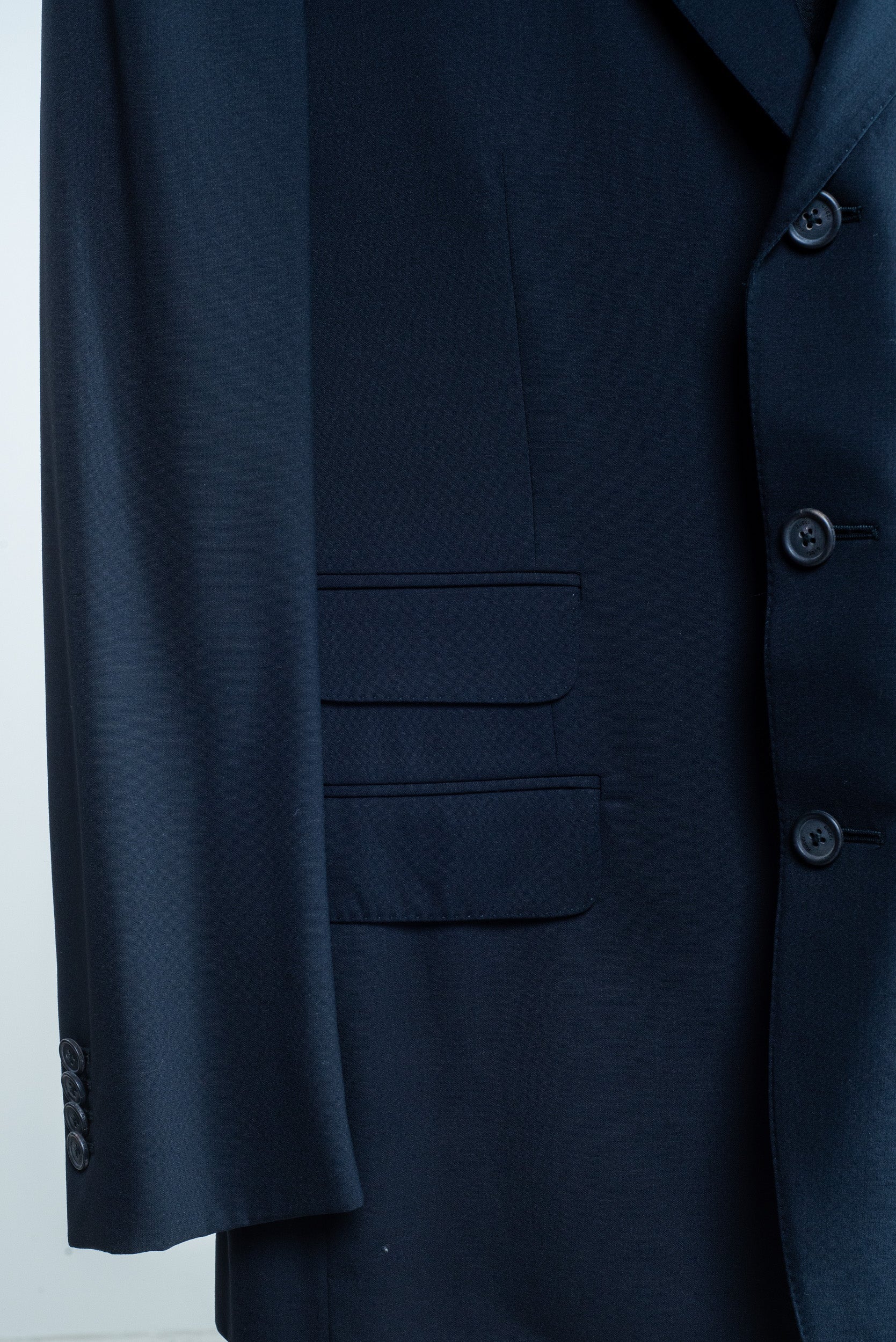 Mens Solid Black Wool Suit Jacket