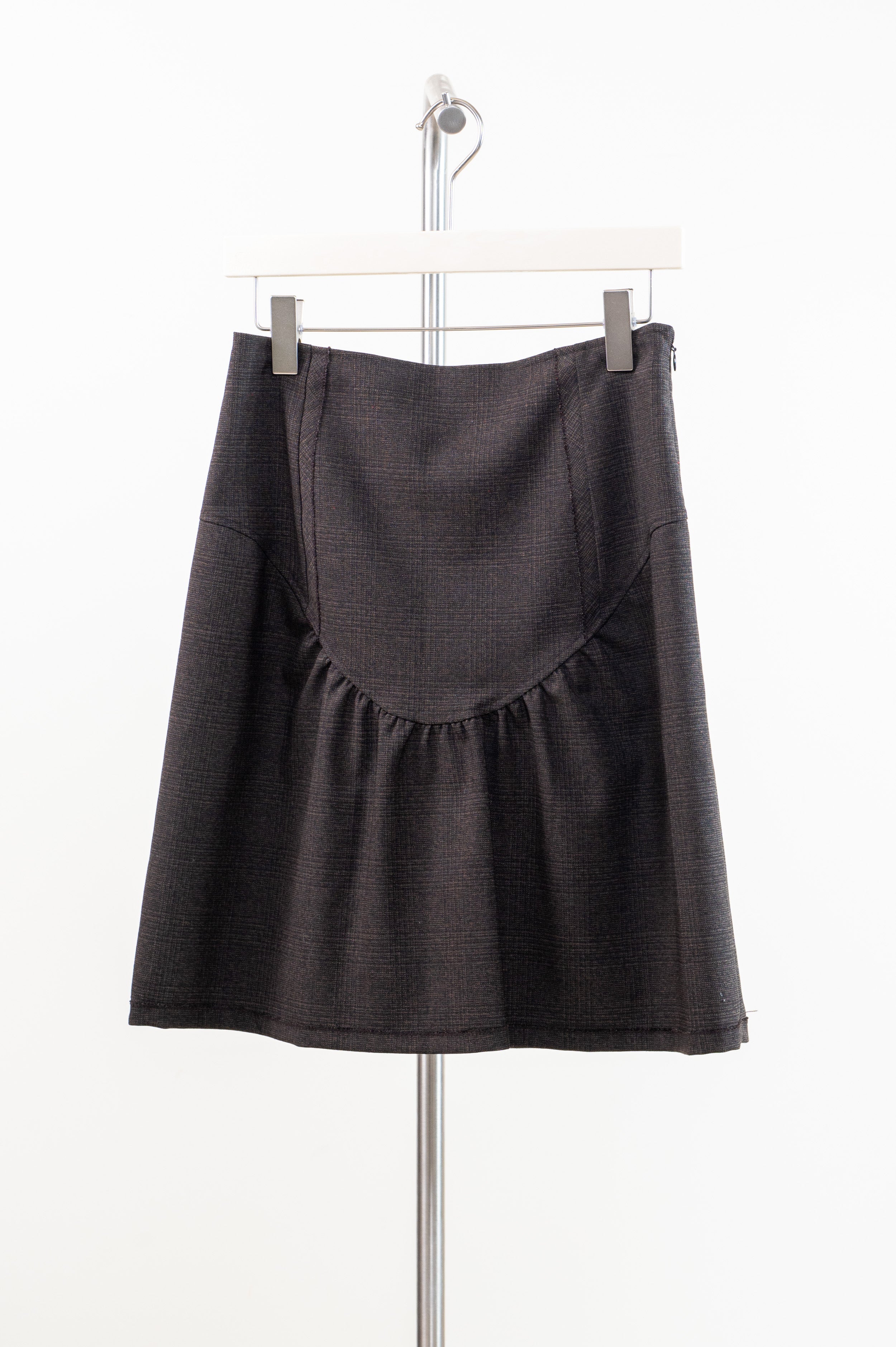 Vintage Brown Drop Waist Mini Skirt