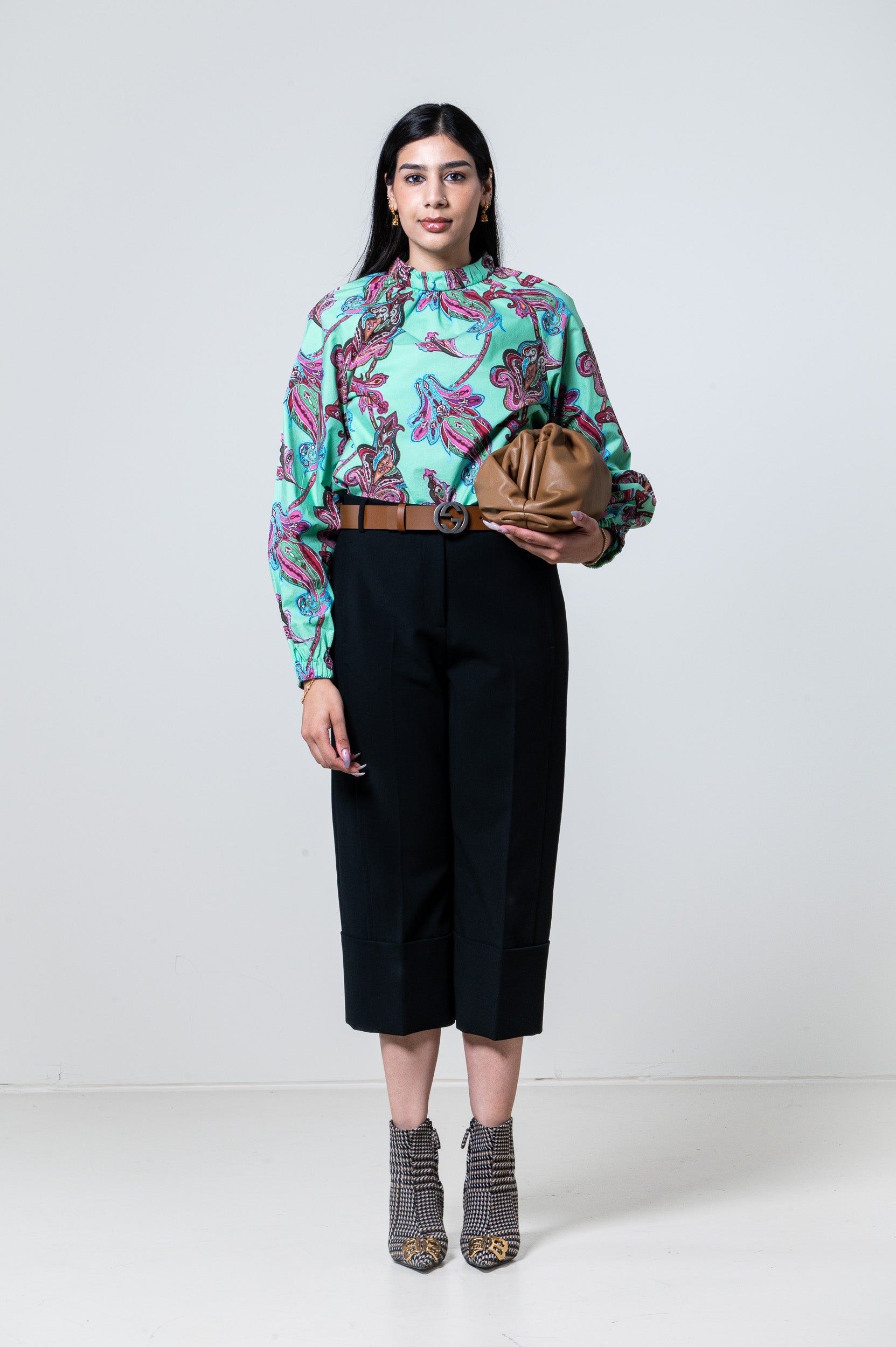 Teal Paisley Tunic Top