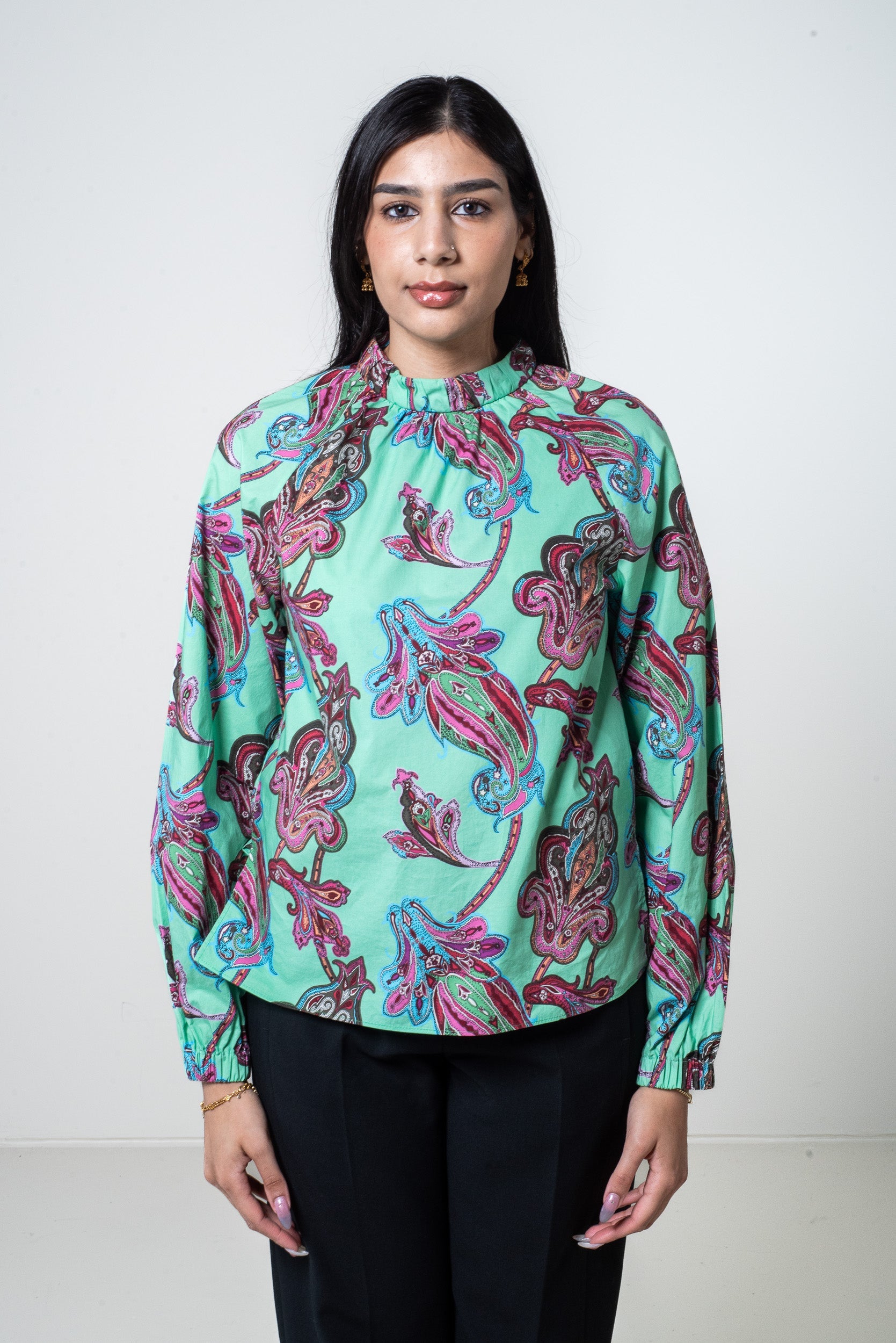 Teal Paisley Tunic Top