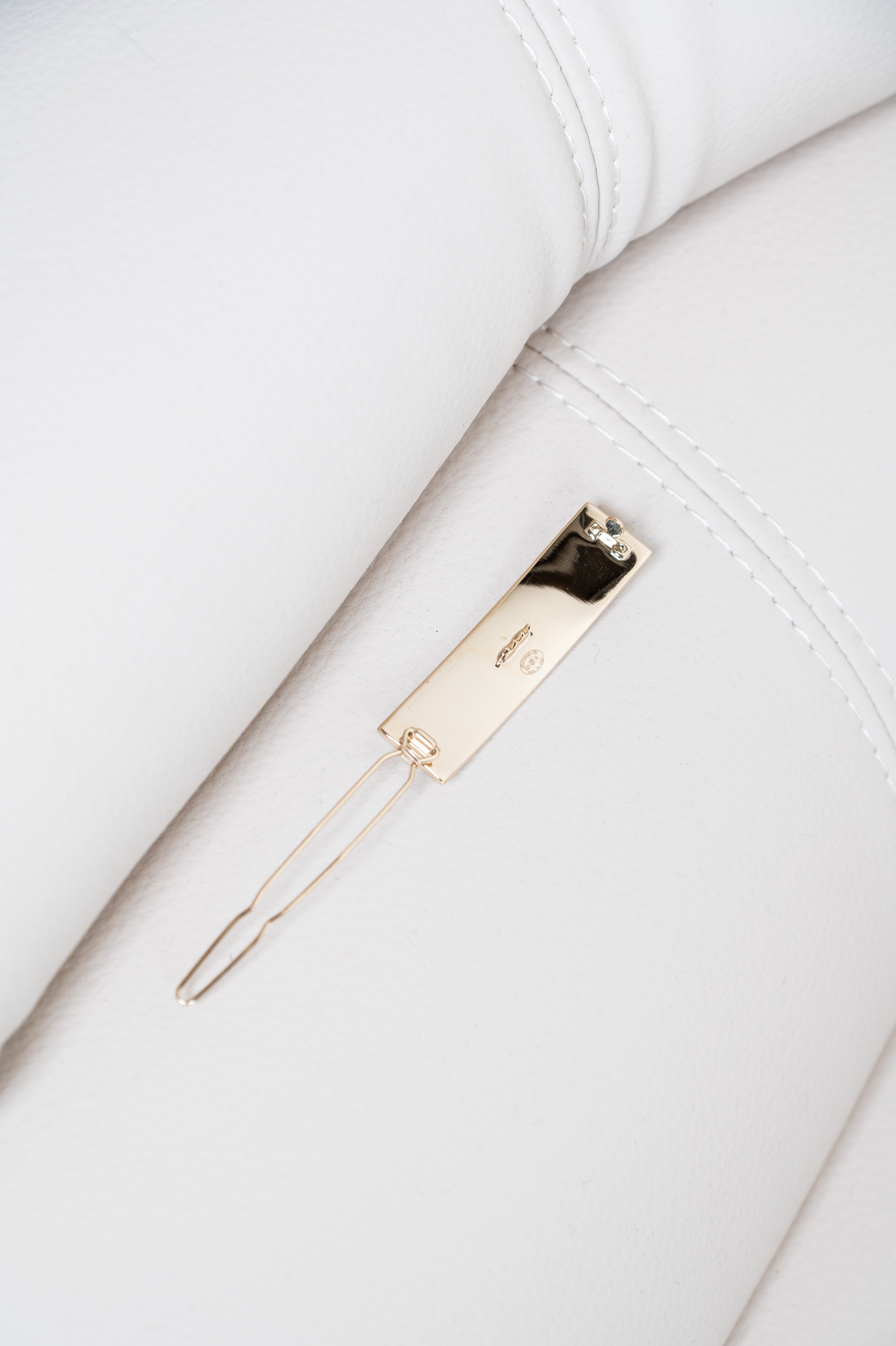 Gold Enamel Embossed Logo Hairclip