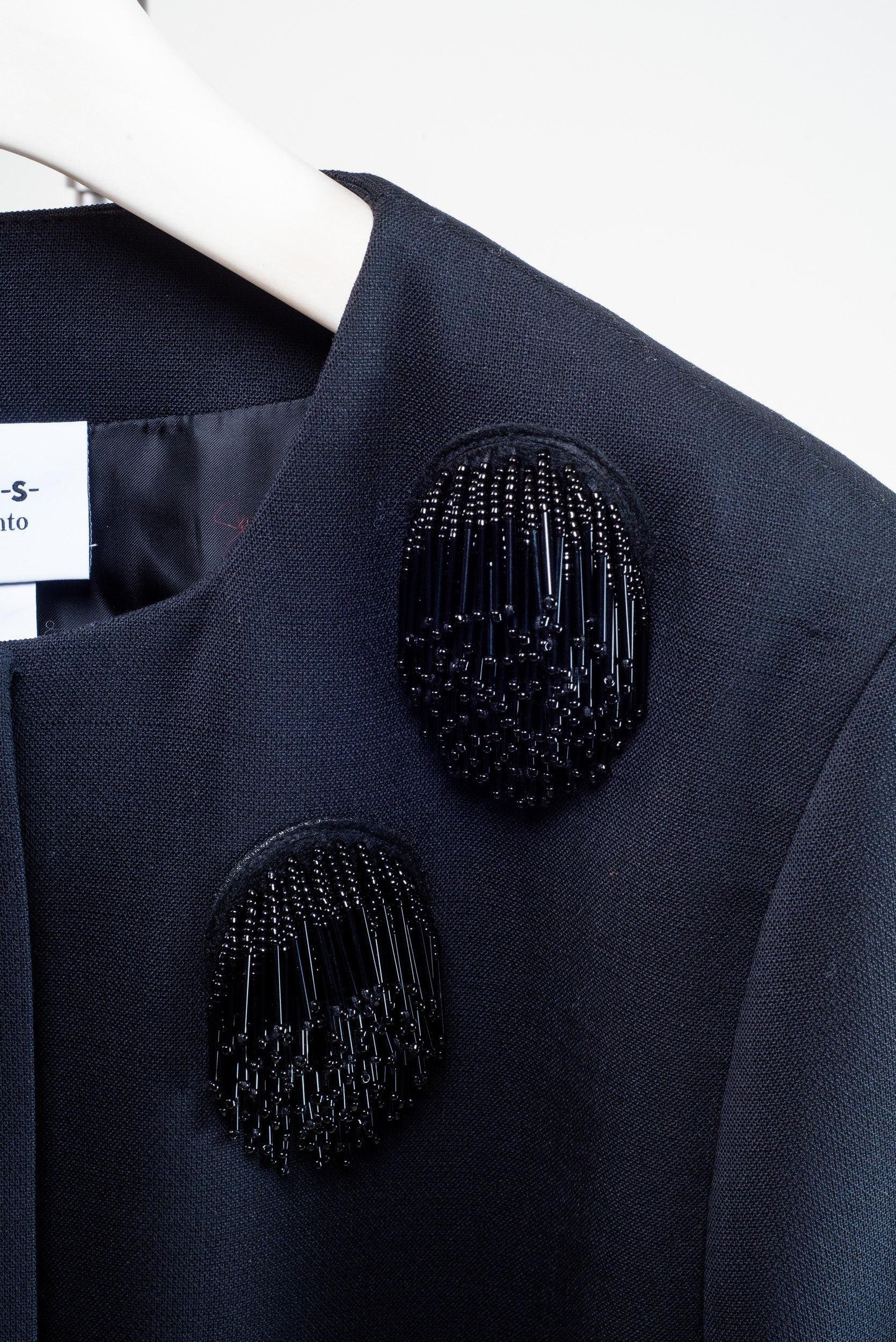 Black Punto Tassel Dot Crop Jacket