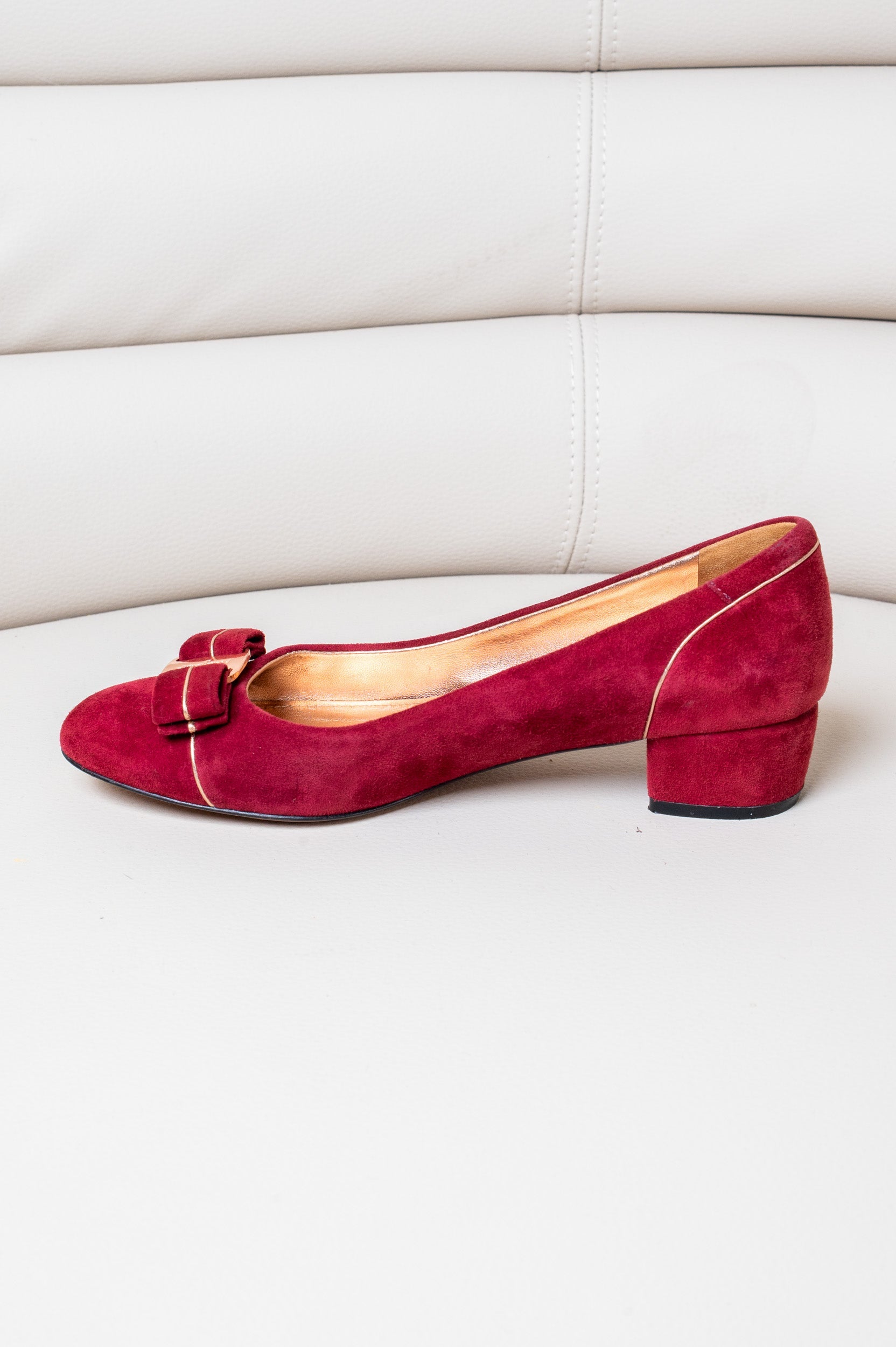 Burgundy Suede Vara Kitten Heel