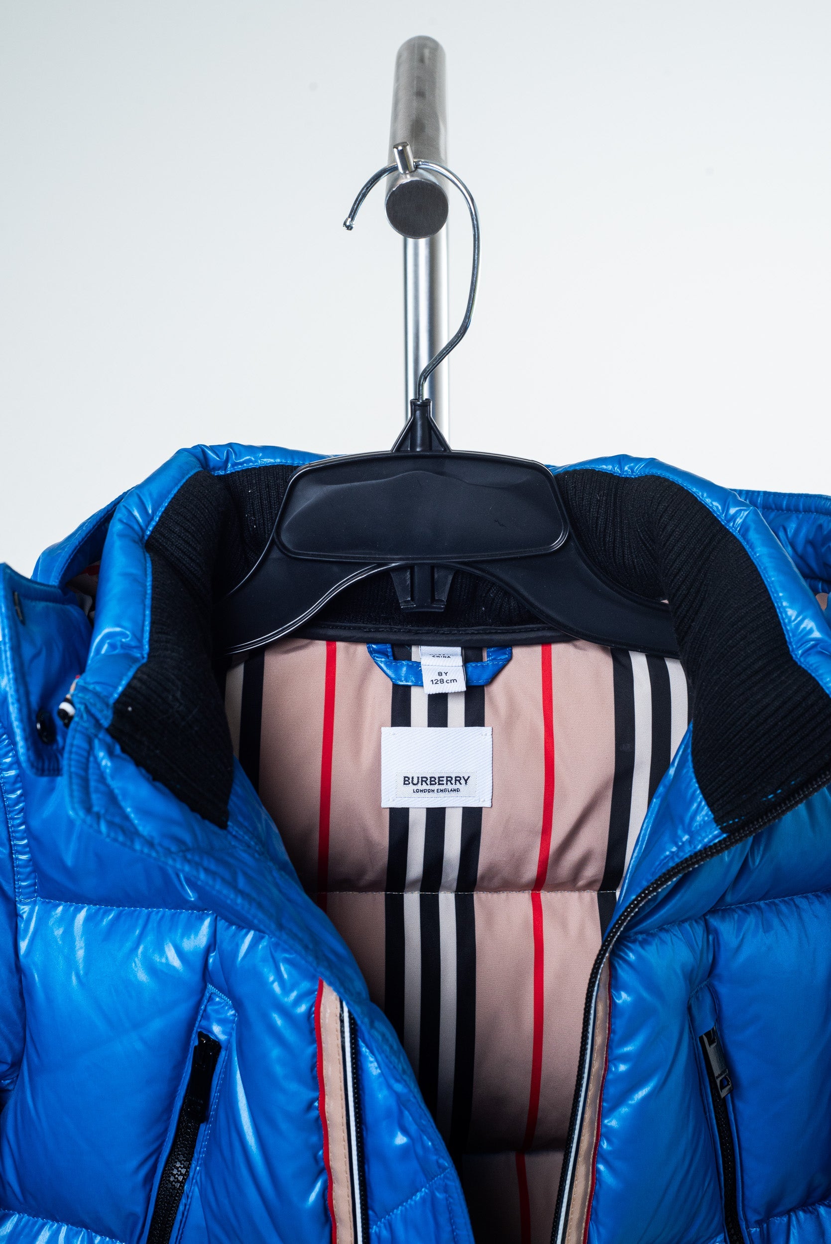 Neon Blue Kids Puffer Jacket Polyamid