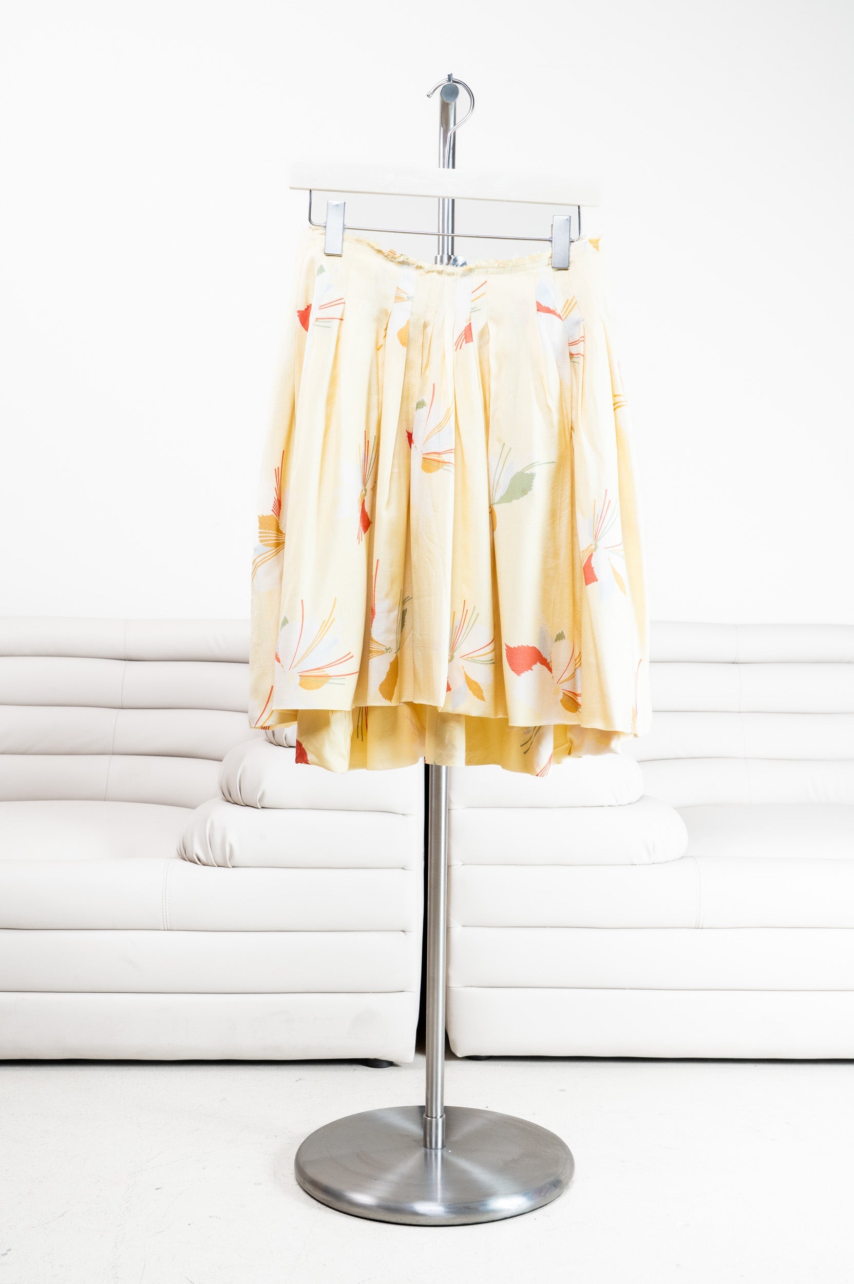 Pale Yellow Bubble Mini Skirt