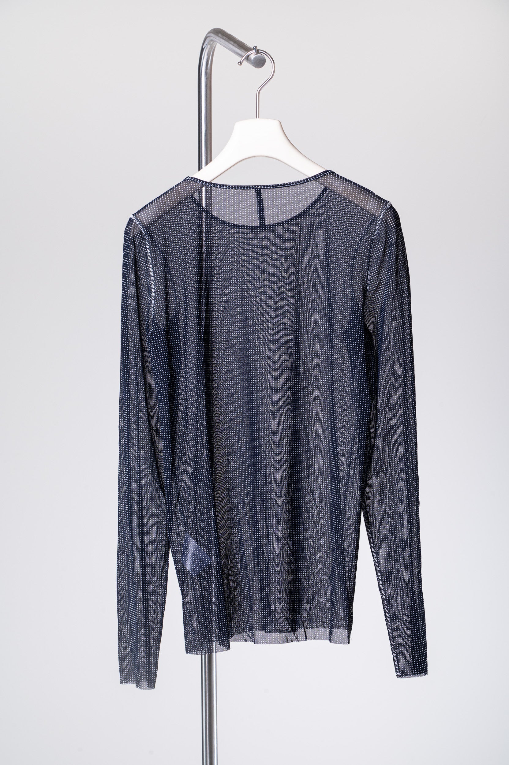 Sheer Black Polka-Dot Long Sleeve