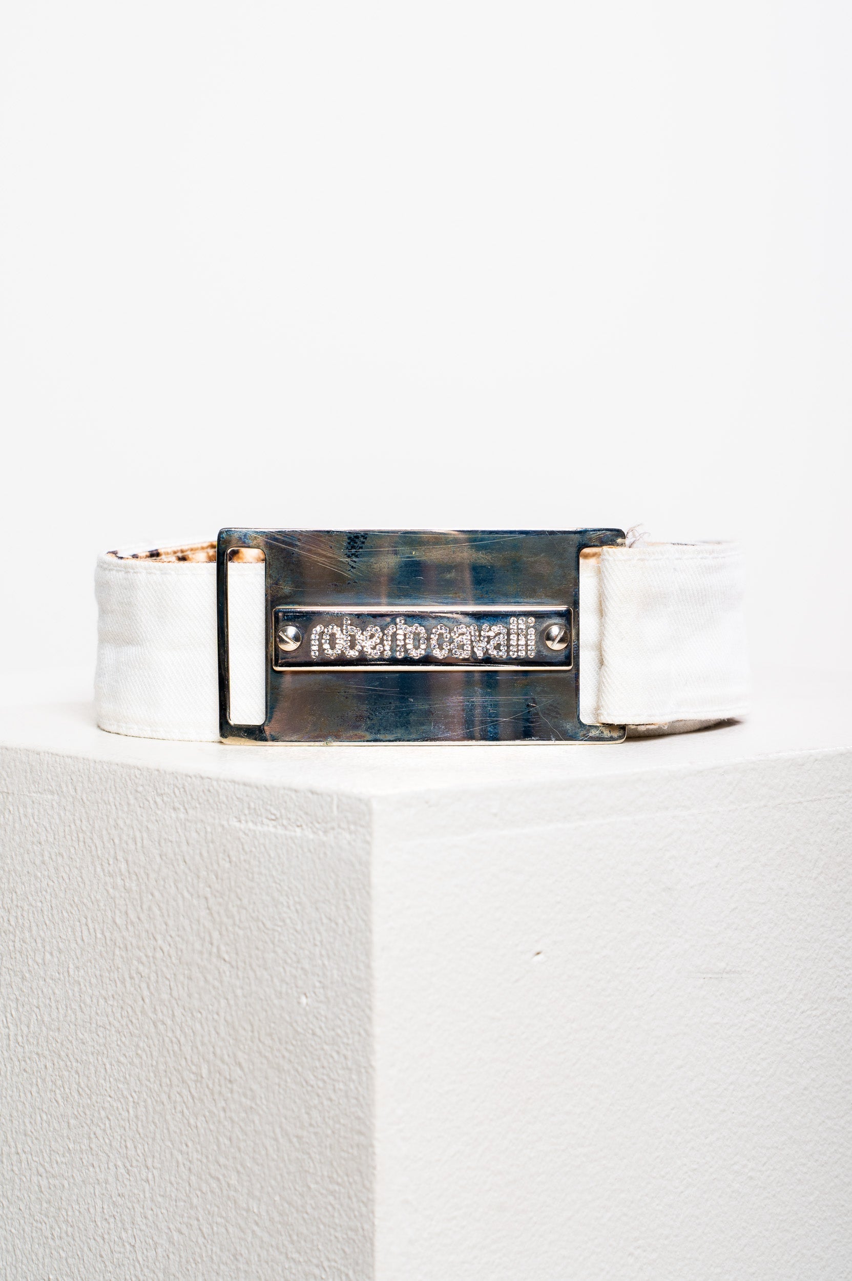 Vintage White Denim Belt