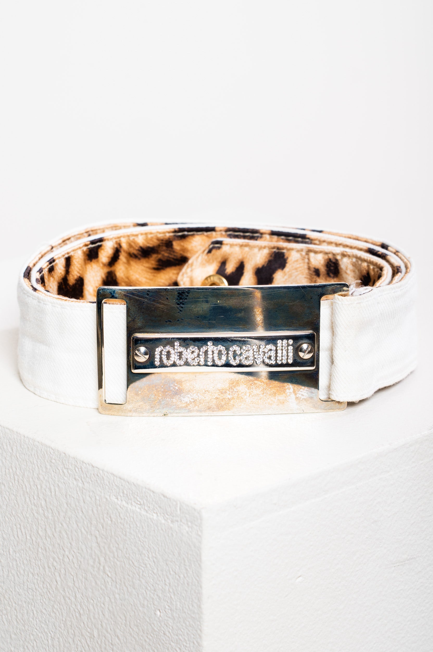 Vintage White Denim Belt