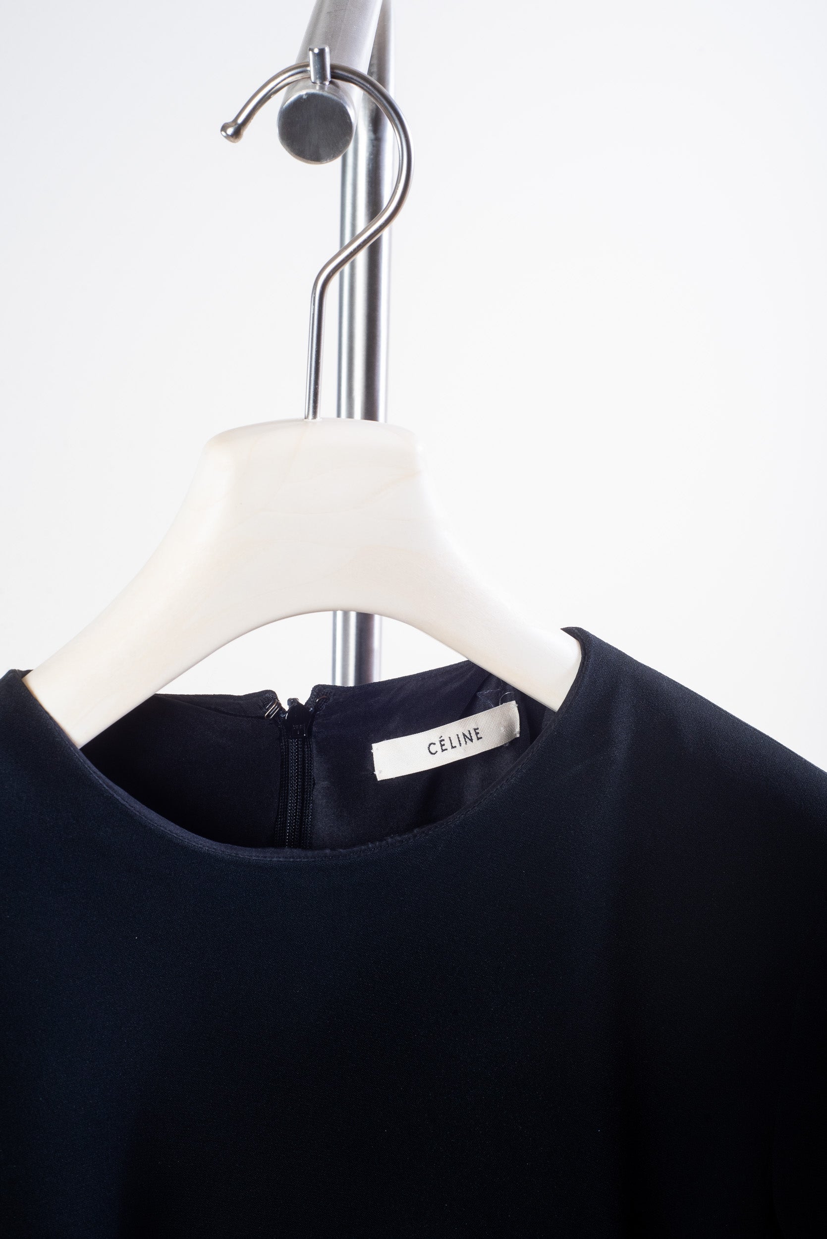 Black Long Sleeve Mini Dress w/ Leather Detail