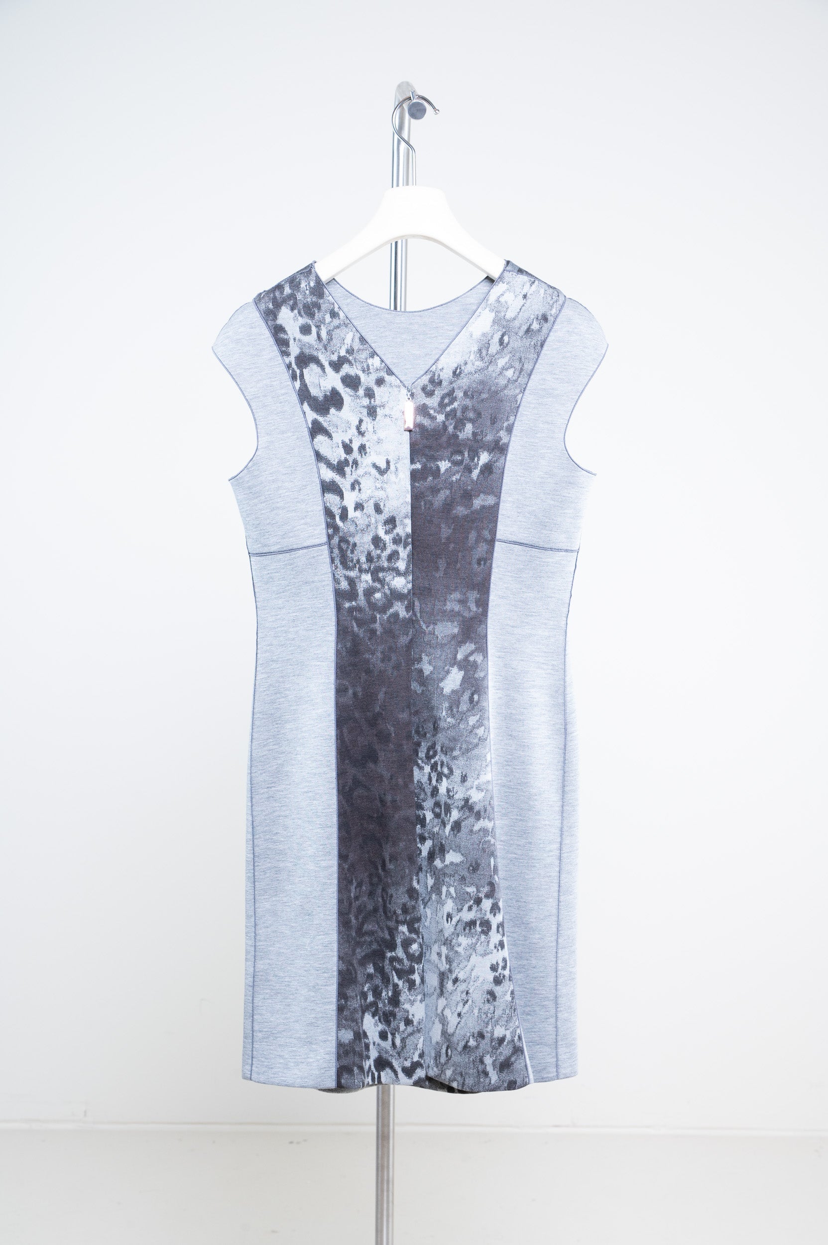 Grey animal print neoprene dress