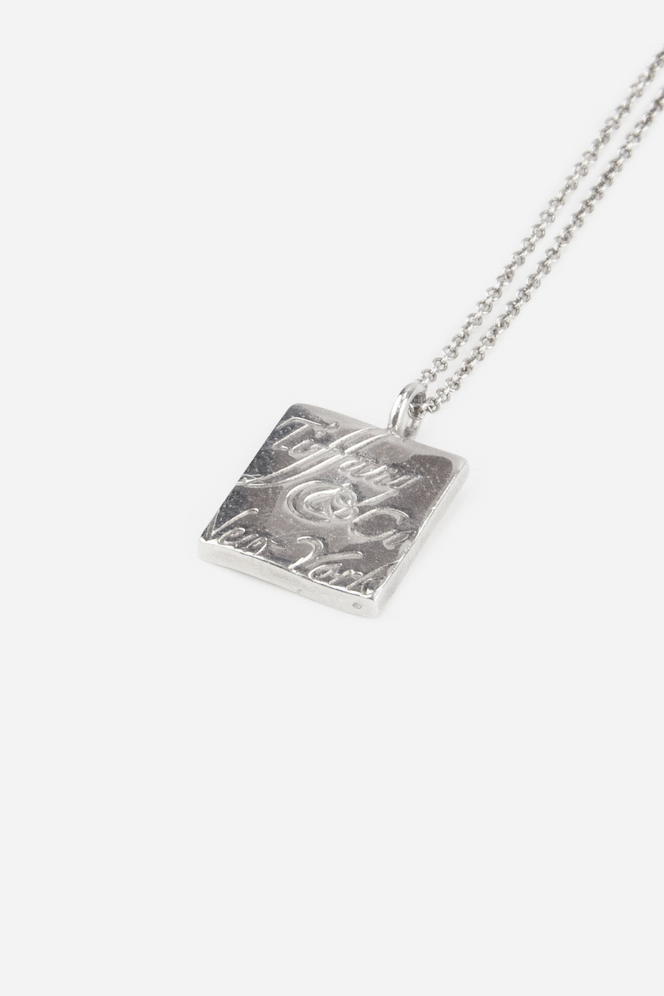 Silver Love Notes Square Pendant Necklace