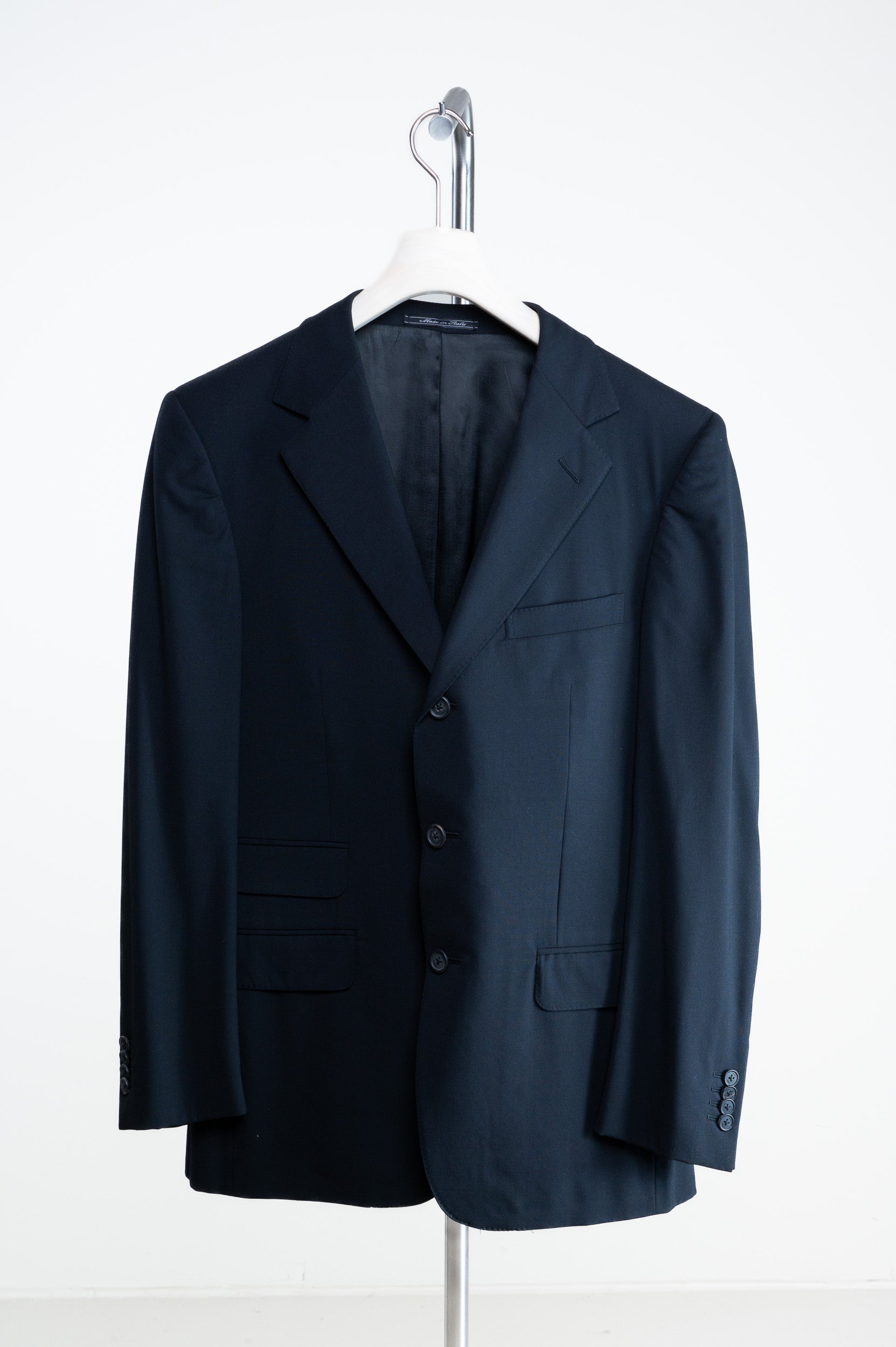 Mens Solid Black Wool Suit Jacket