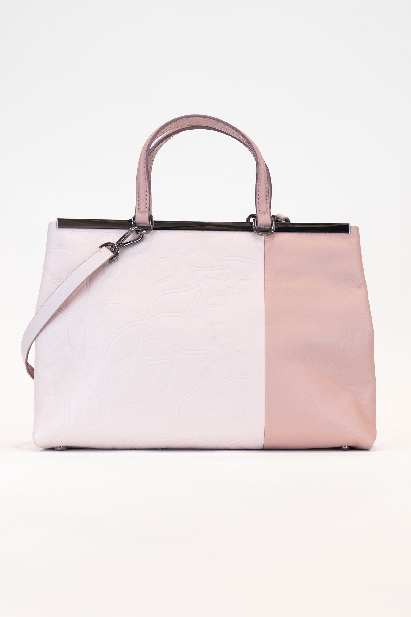 Two Tone Pink Tote Shoulder Crossbody Bag