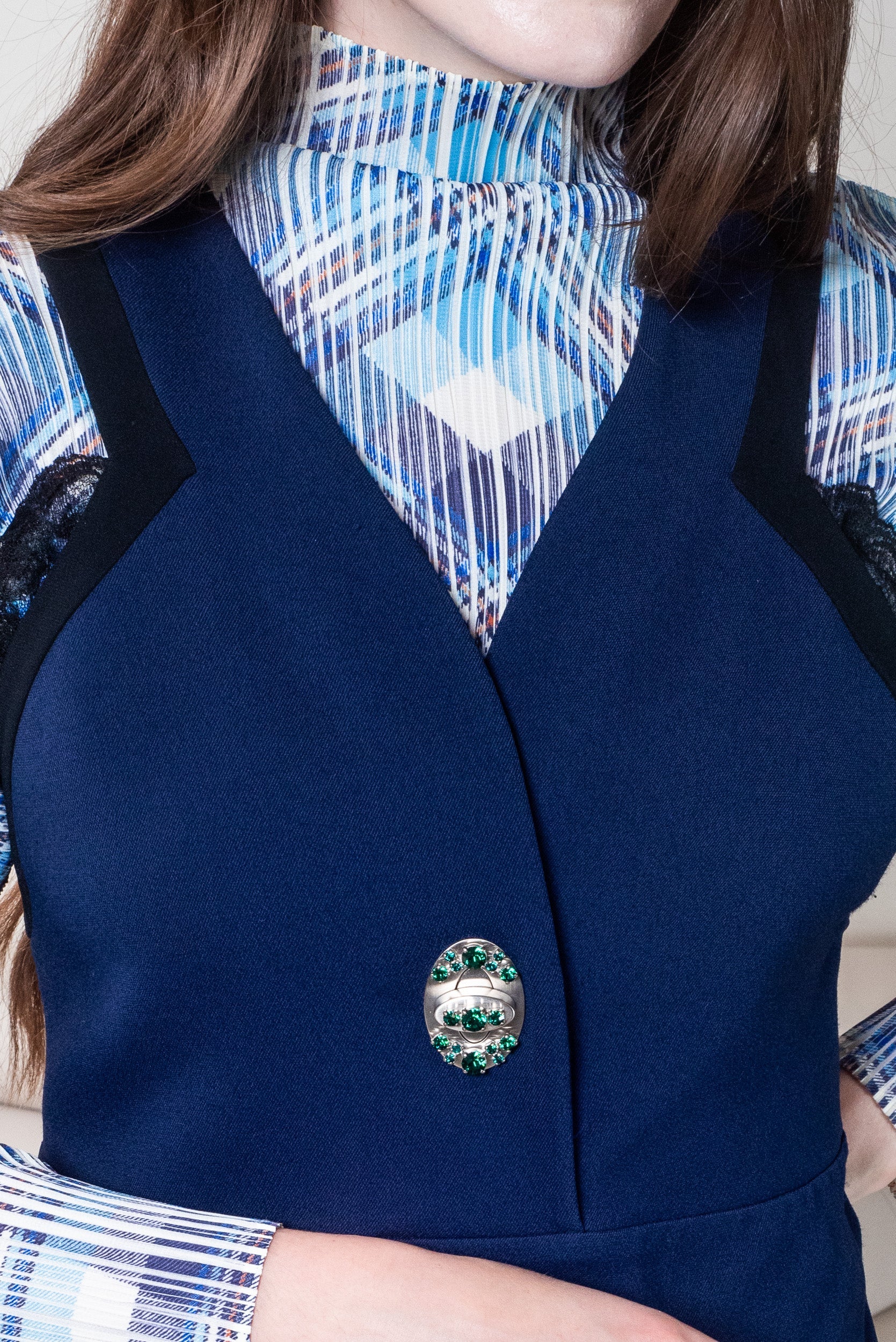 Cruise 2010 Navy Crystal Toggle Mini Dress