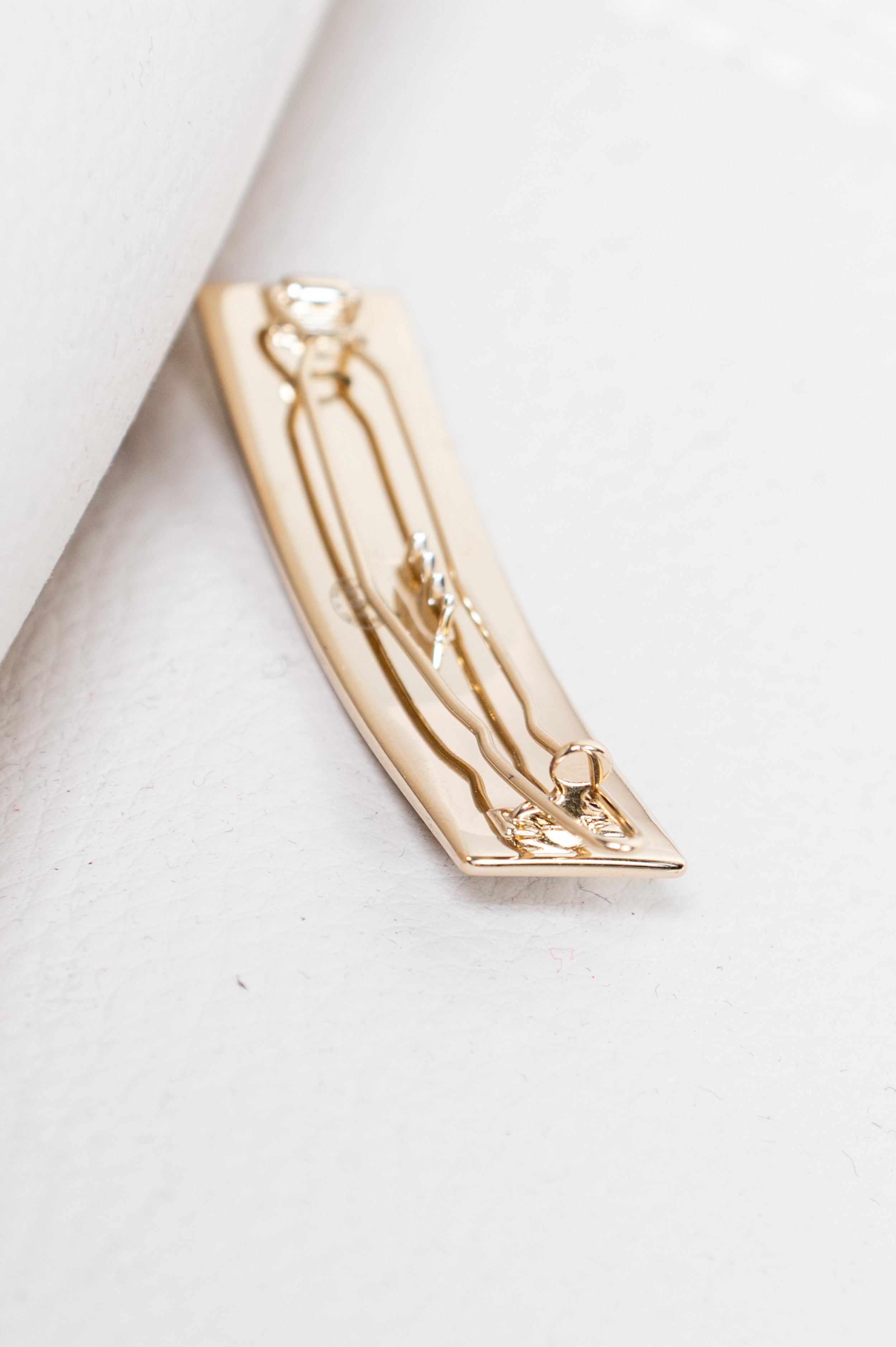 Gold Enamel Embossed Logo Hairclip