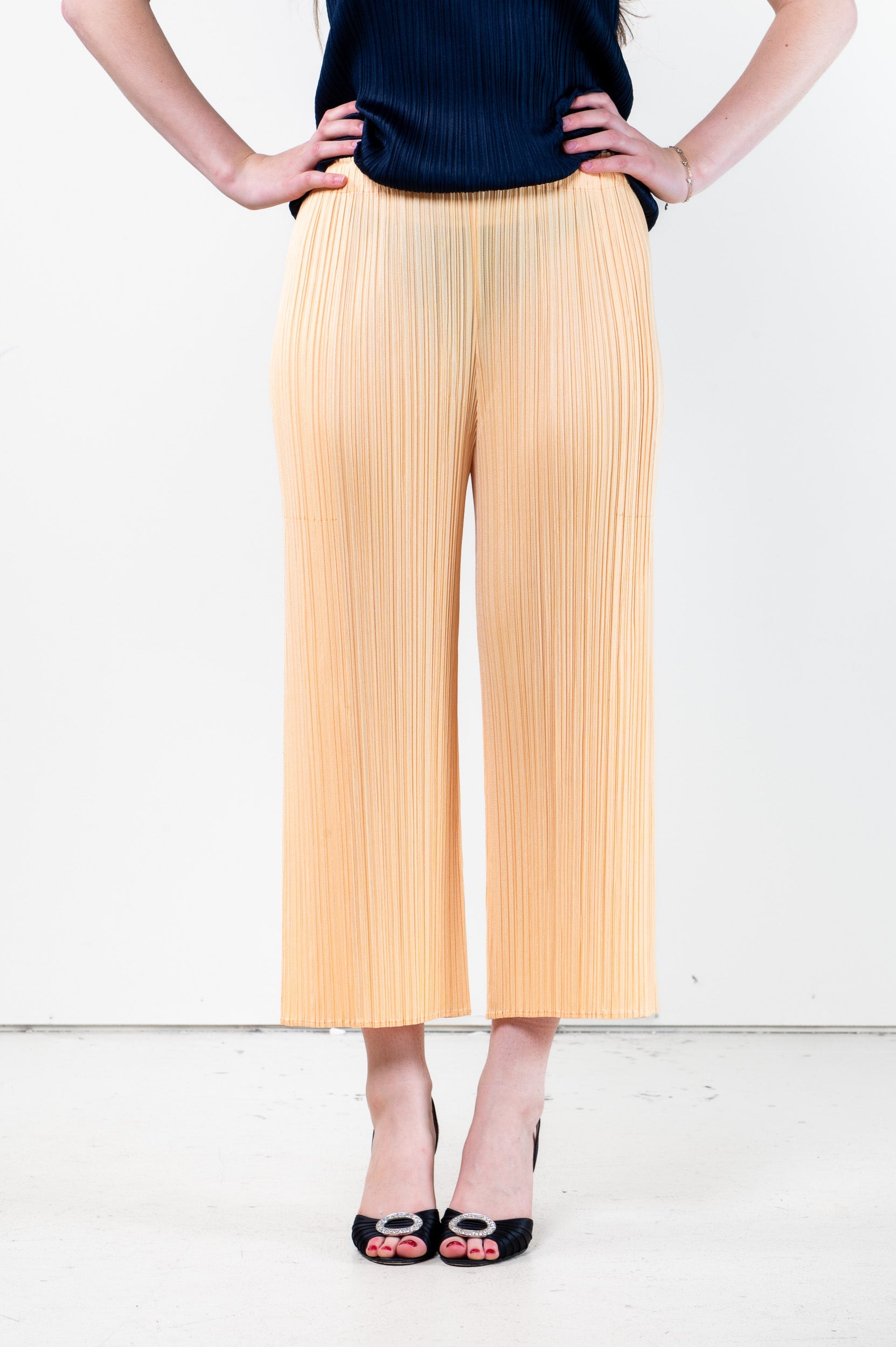 Light Orange Flare Pleated Pant