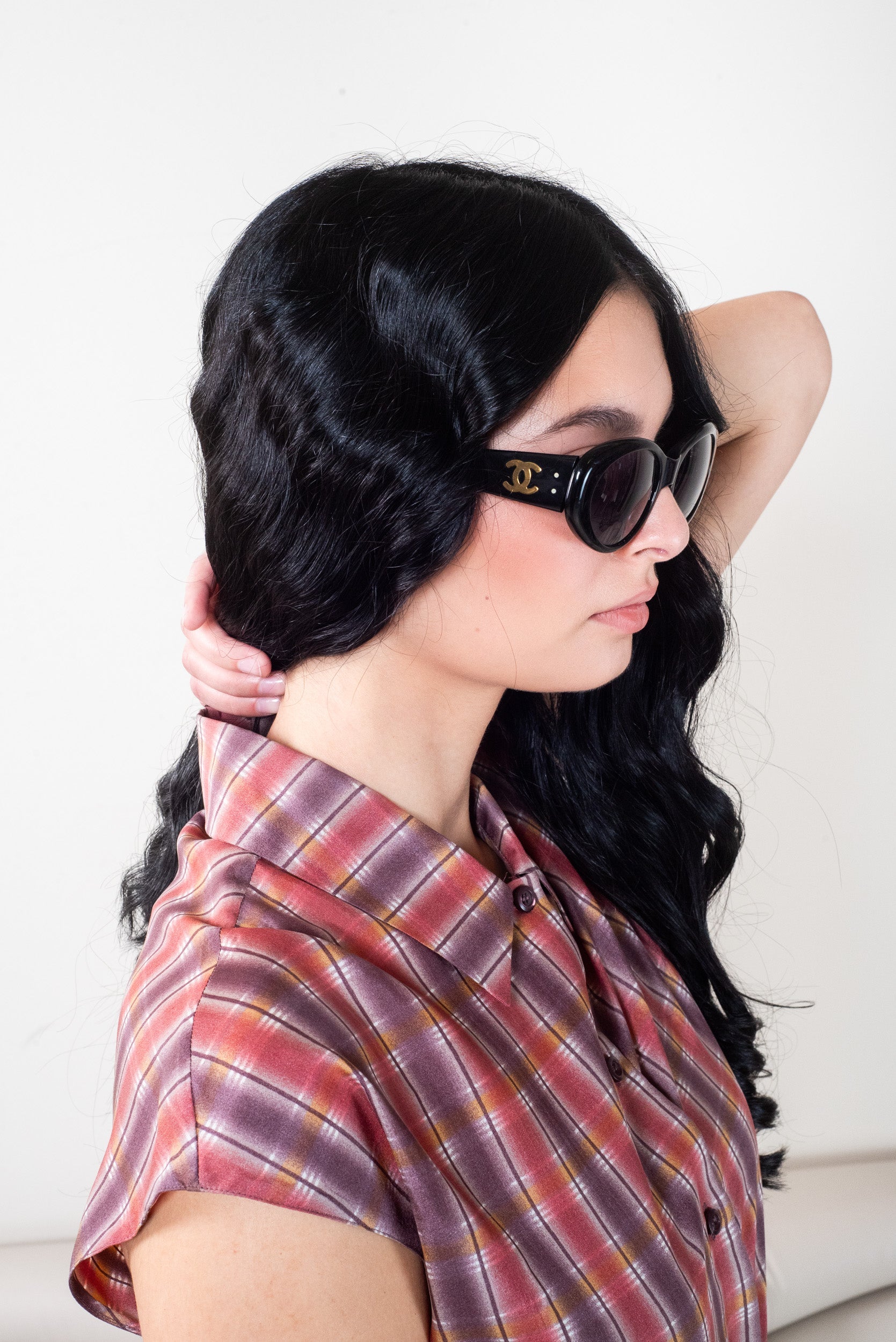 CC Black Oval Shape Sunglasses