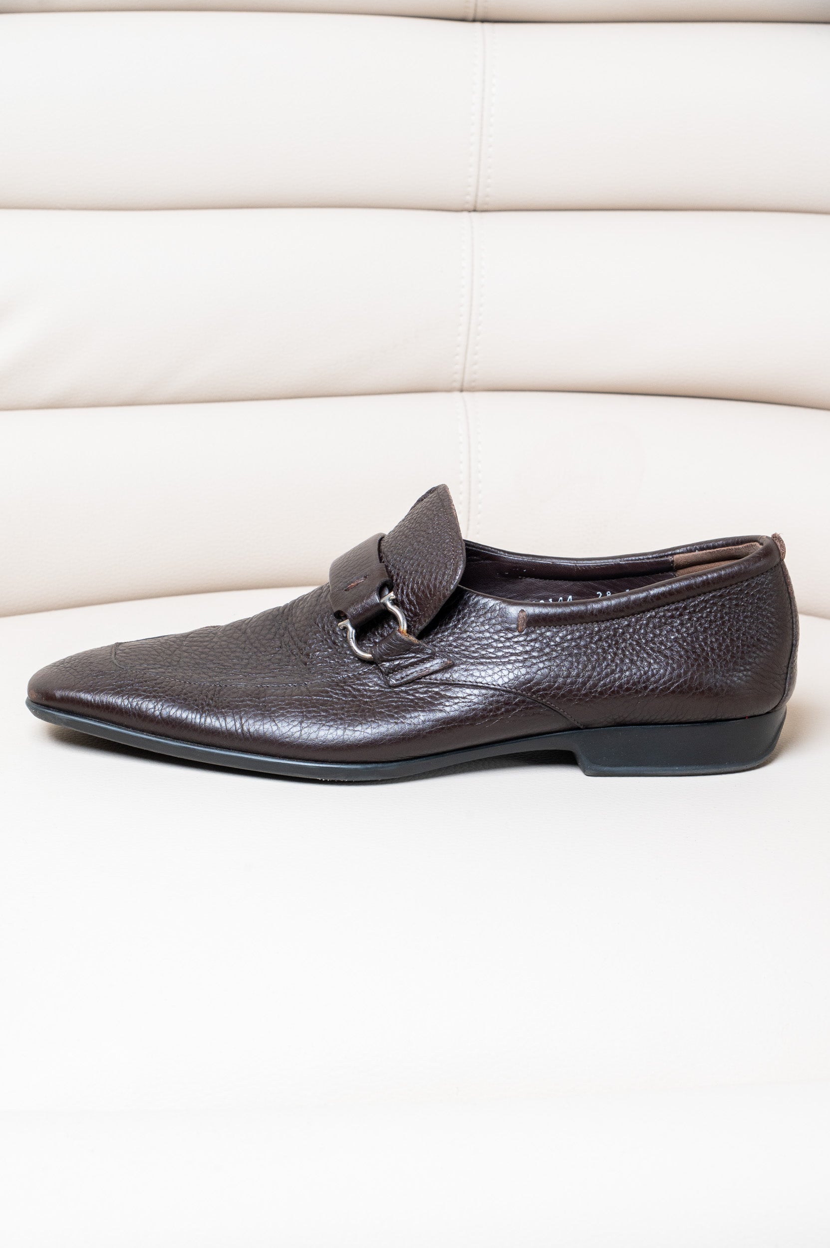 Brown Grain Leather Garrett Slip-On Loafer
